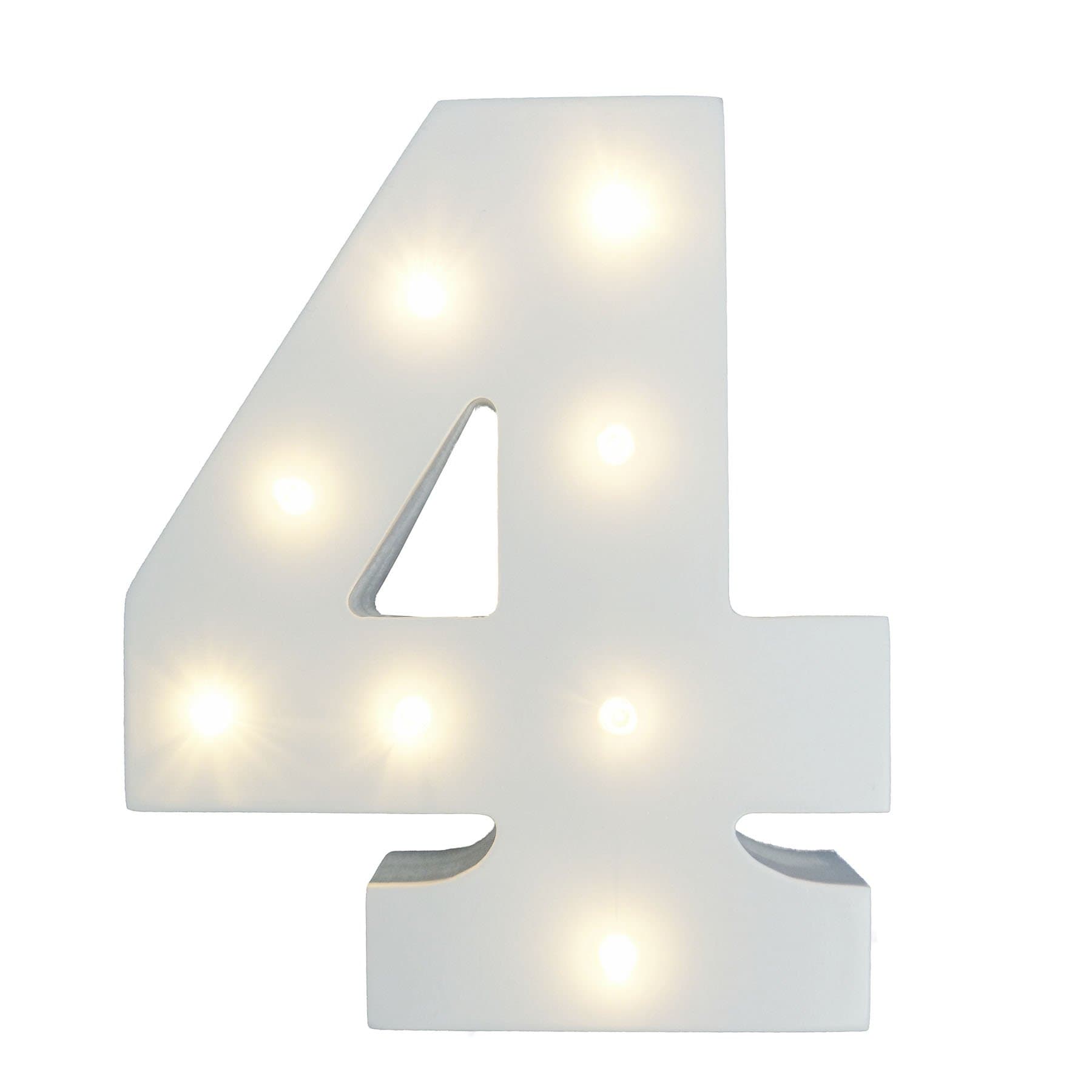 Your Name in Lights - White Wooden Light Up Number Wedding Baby Standing or Wall Mounted Decoration (4)