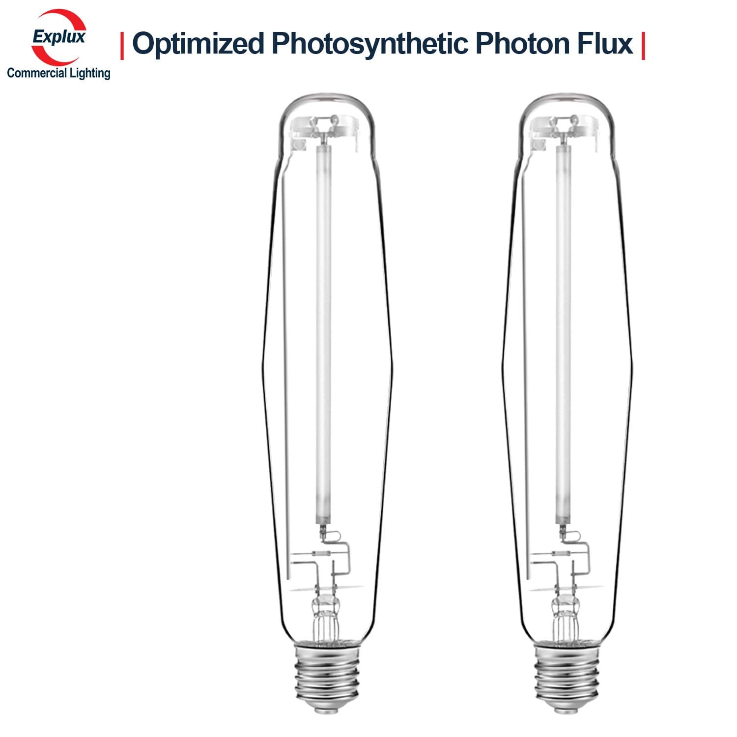 Explux Industrial-Grade 1000W Super HPS Growing Light Bulbs, Photosynthetic Radiation Optimized and Enhanced, High Pressure Sodium Grow Lights, 2-Pack