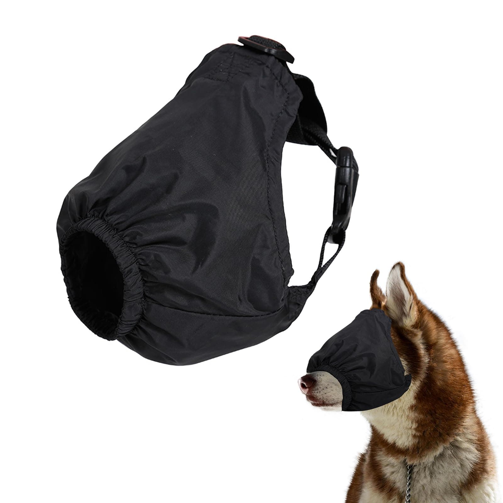 Calming Cap Eye Mask for Dogs - Anxiety Cover, Nylon Muzzle for Grooming, Pet Head Cover for Nail Cutting (S)