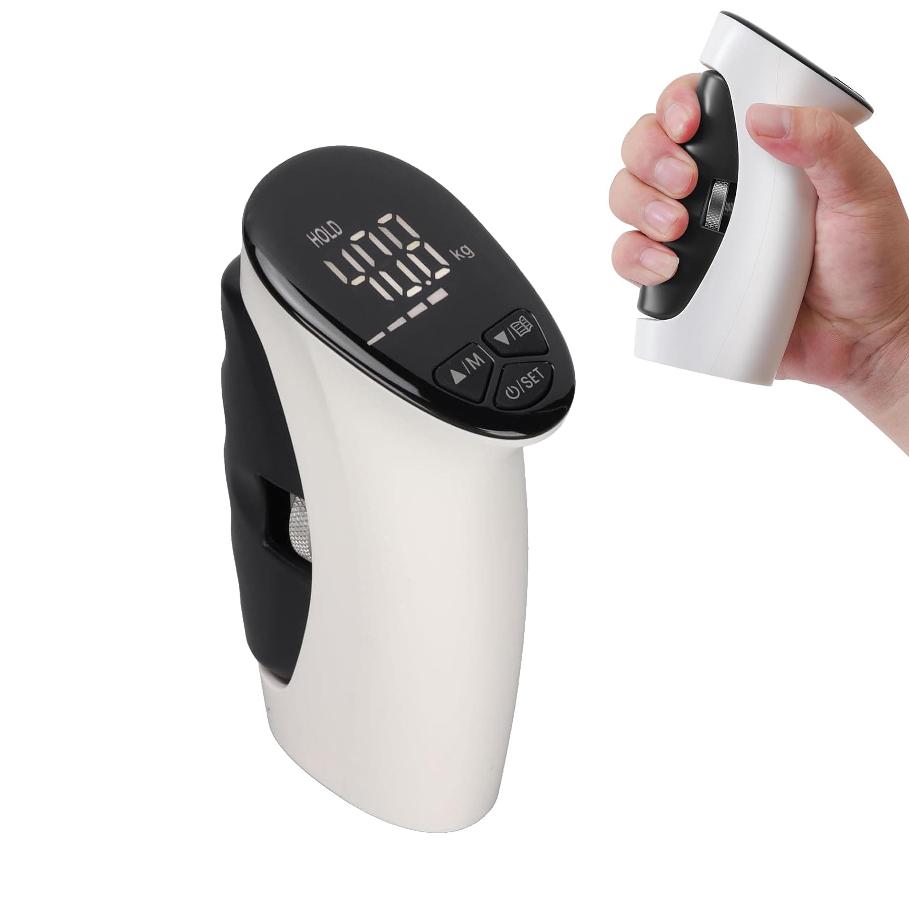 Digital Hand Grip Strength Tester, 198lbs/90kg Electronic Grip Dynamometer with Adjustable Handle & Backlit Display, Comfortable Grip Strength Meter for REHAB, Seniors, Sports & Home Use