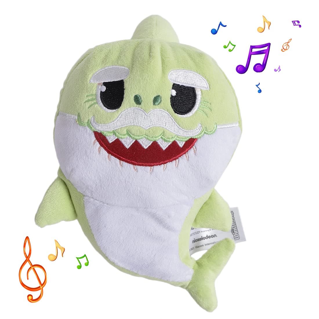 Pinkfong Baby Shark Plush Singing Plush Toy 8 Inch Grandpa Shark for The Kids of 1 Year and Above, White (BS60005)