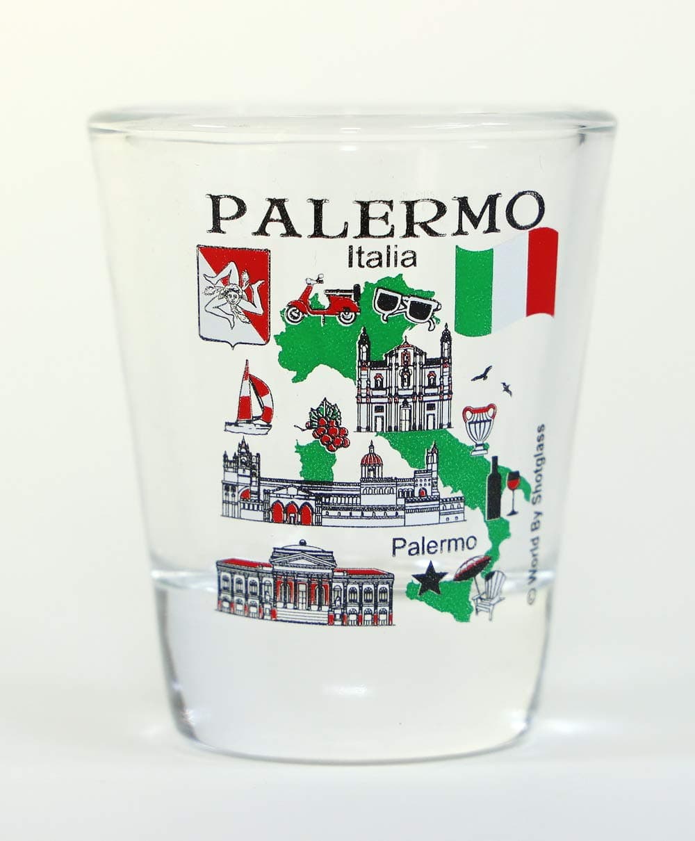 World By Shotglass Palermo Sicily Italy Great Italian Cities Collection Shot Glass