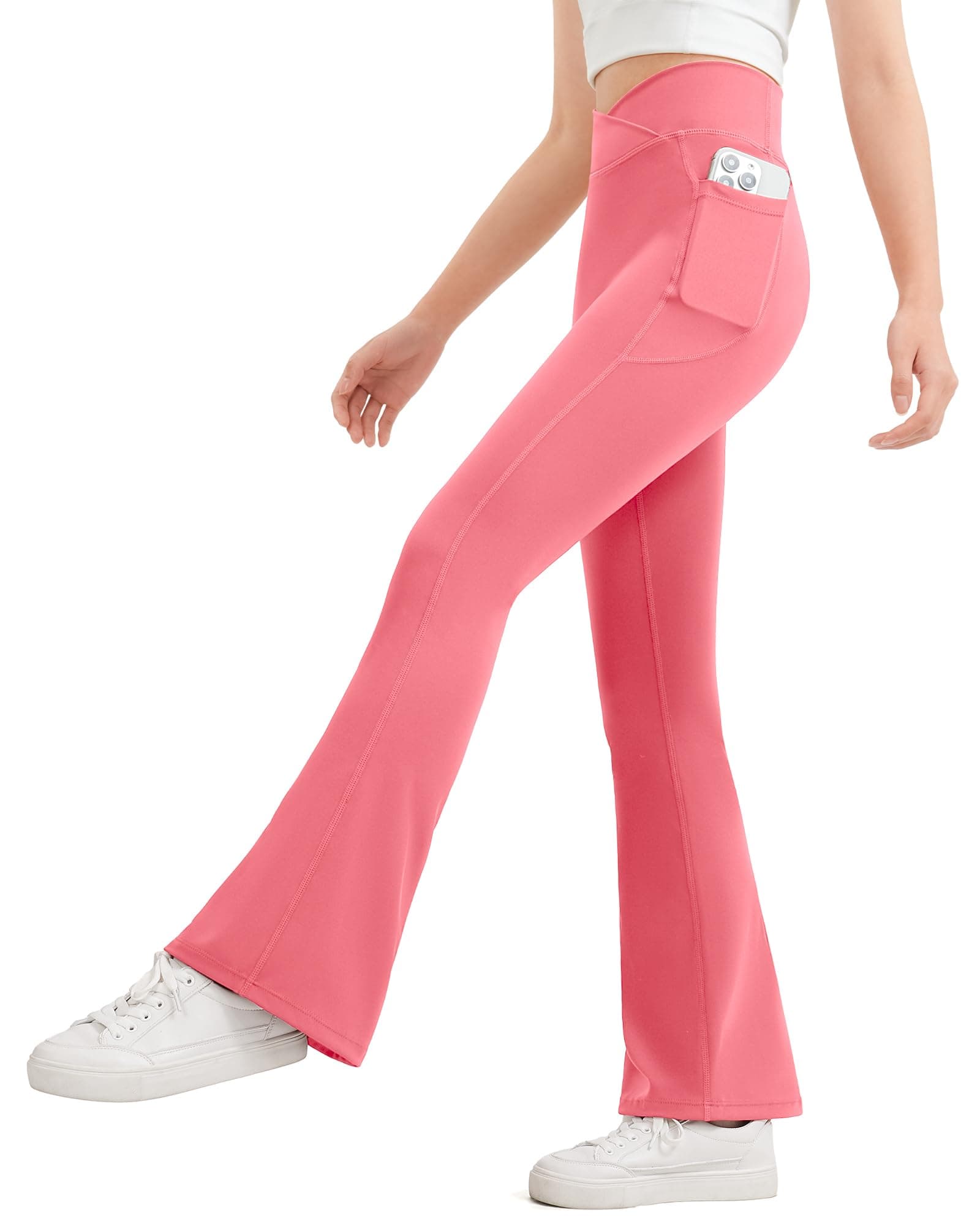 JOCMIC Girls Flare Leggings Kids Bell Bottom High Waisted Yoga Dance Flared Bootcut Pants