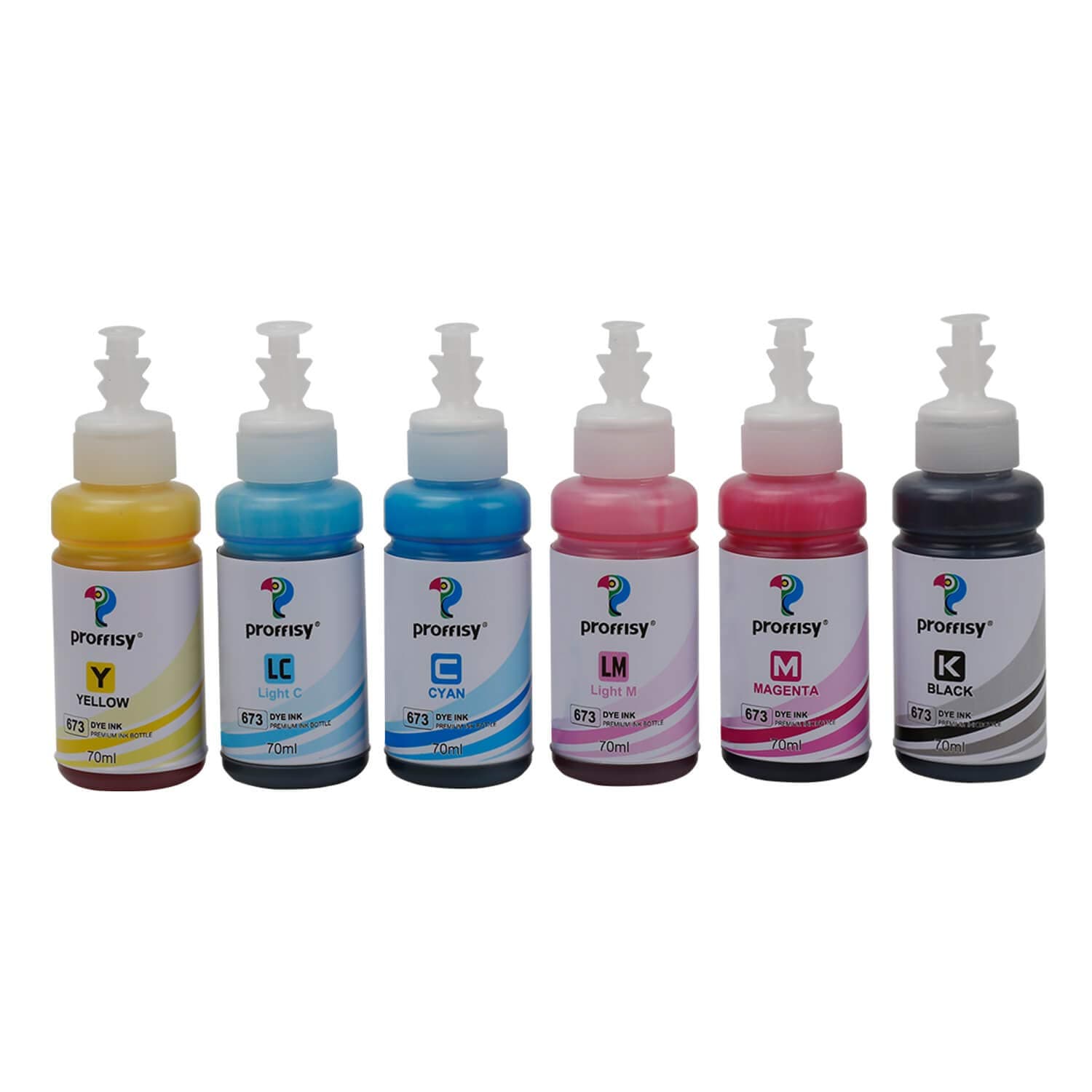proffisyT673 / 673 Ink Refill dye Ink Compatible with Epson L805, L800, L1800, L850, L810, L18050(6 Colors)