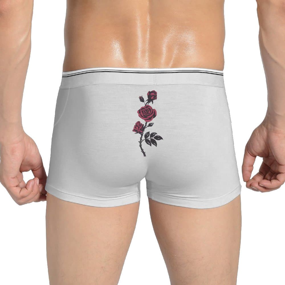 Man Sexy New Style Gothic Rose White Mens Boxers For 2017