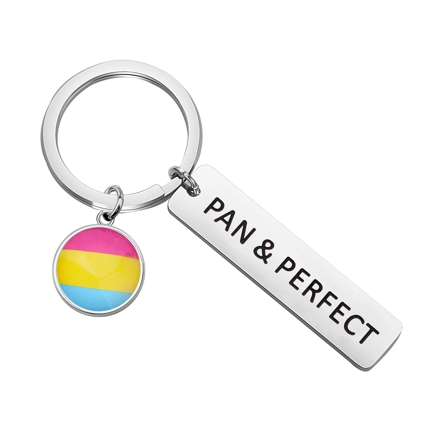 Pansexual Pride Gift Pensexual Flag Charm Keychain Gift Pan & Perfect Keychain Pansexual Jewelry Gift