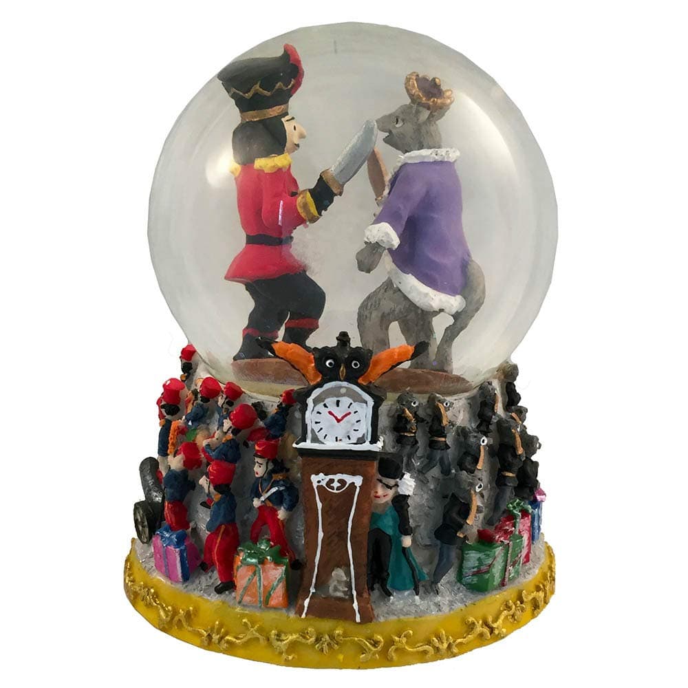 Nutcracker Ballet Gifts Musical Nutcracker Snow Globe, Christmas Ornaments Decorations, Holiday Home Decor, 5.75” x 4.5” inches, Clara, Prince and The Mouse King