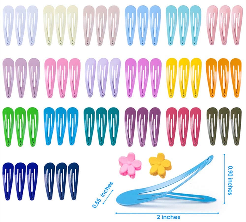60Pcs Girl Snap Hair Clips Barrettes, Updated Metal Hair Barrettes Non-Slip for Baby’s Fine Hair Clip-Thick and Thin Hair, Kids Party Wedding Daily Dance Party Hair Clip Accessories