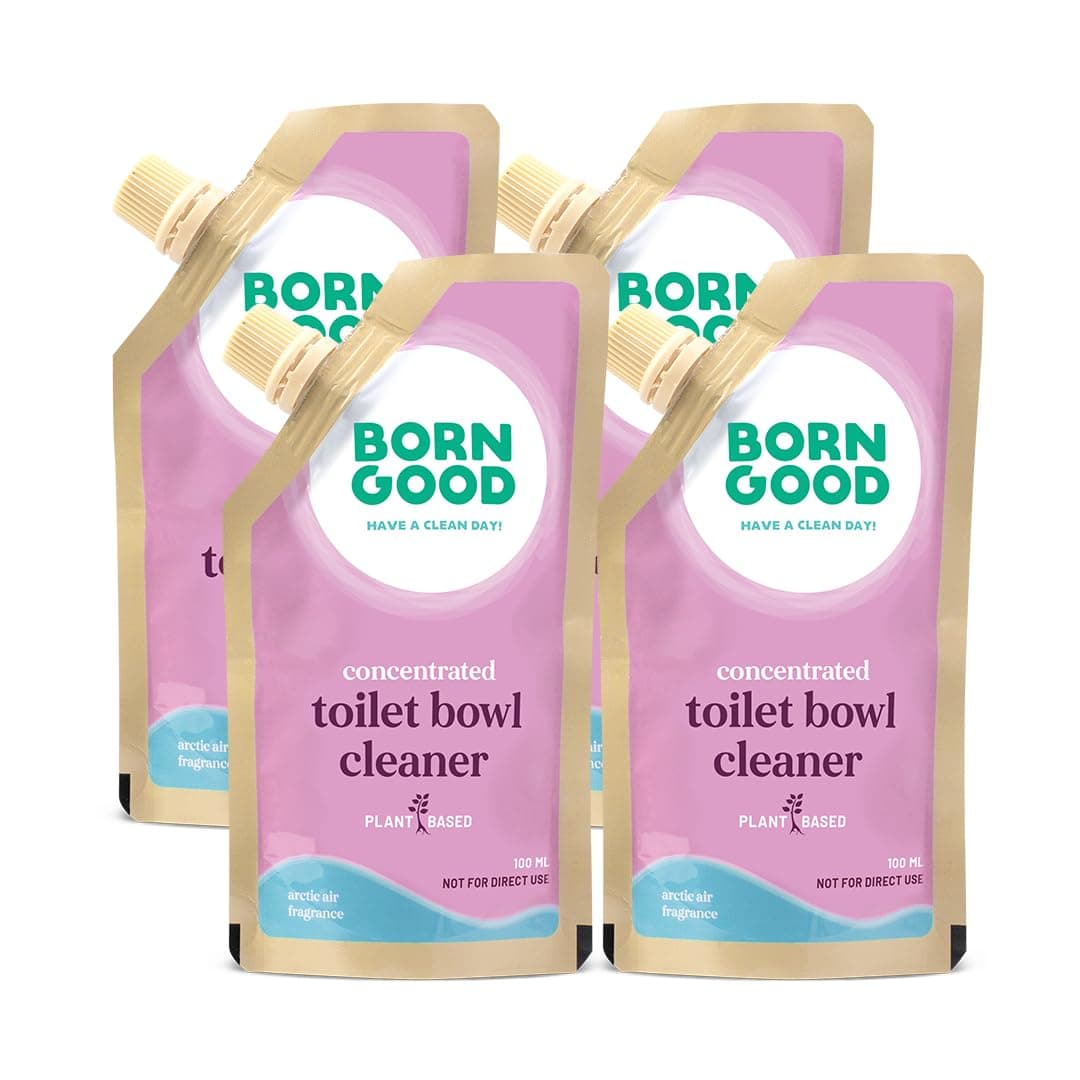 Born Good Toilet Bowl Cleaner Concentrate 2L Refill Pack | 1 Pouch 50ml = 500ml Toilet cleaner | No Toxic Fumes | Kills 99% Bacteria | Removes Skid-marks | Planet-Friendly