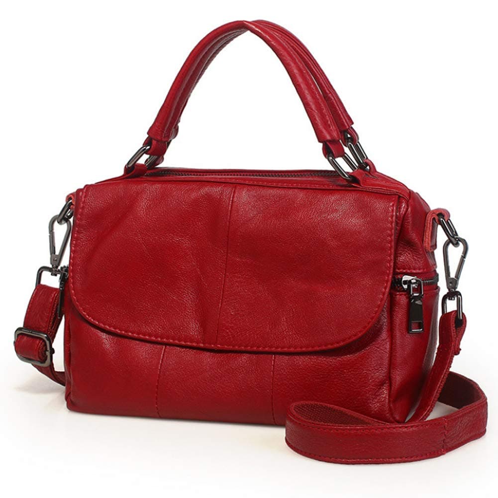 G-AVERIL Women and Ladies Soft Leather Handbags Large Capacity Retro Vintage Top-Handle Casual Tote Shoulder Bags