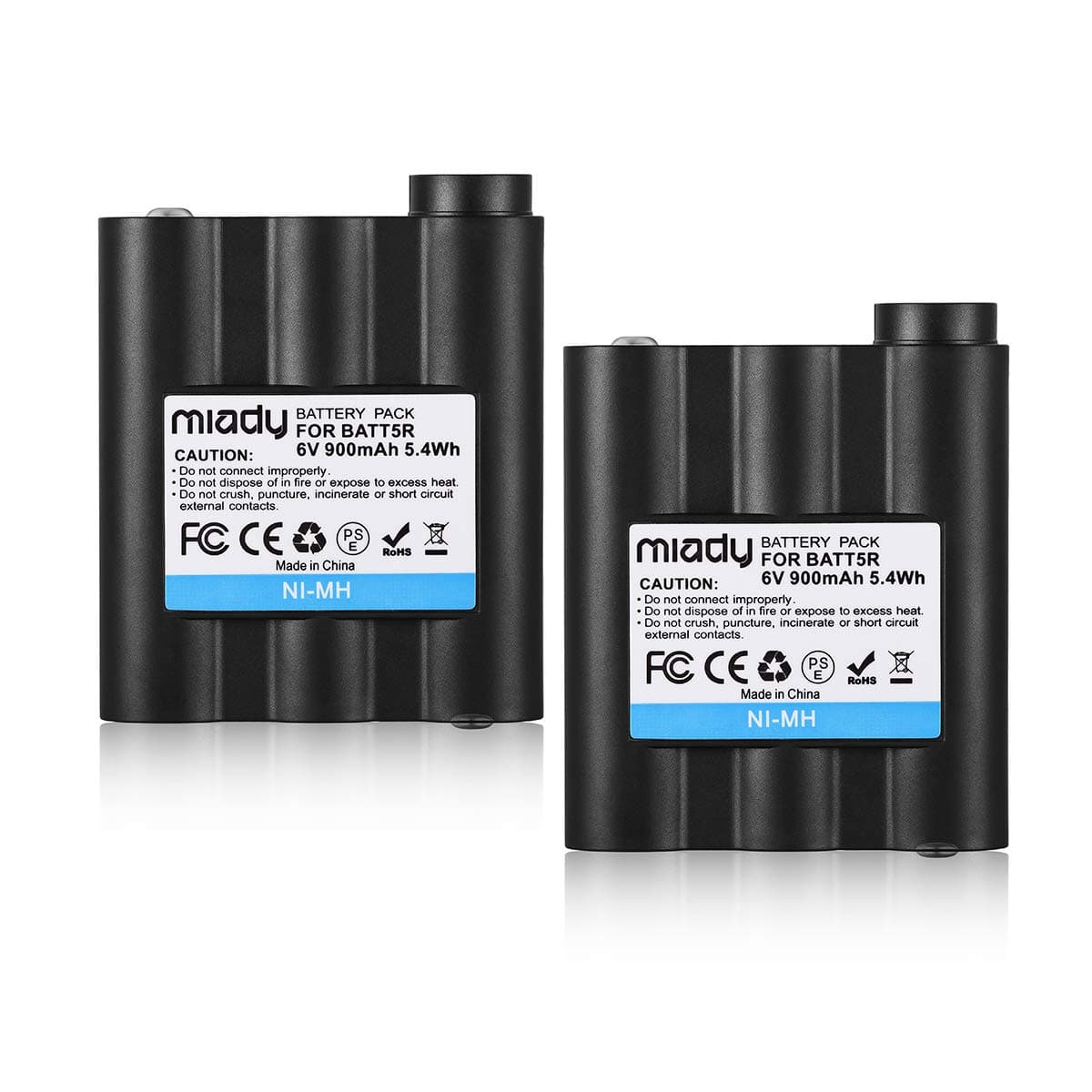 Miady BATT5R AVP7 Rechargeable Batteries 6V 900mAh for GXT Walkie Talkie GXT1000 GXT1050 GXT850 GXT860 GXT900 GXT950 and More