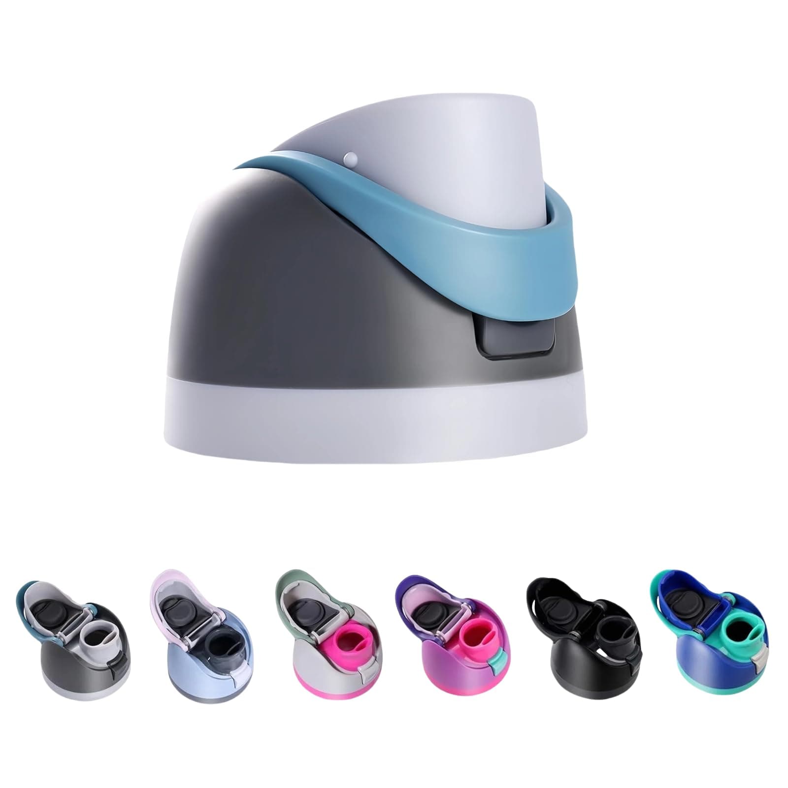 Replacement Lid for Owala Freesip, One Button Top Replacement, Leakproof BPA-Free Sport Water Bottle Cap Replacement Compatible with Grey Owala 24oz 32oz 40oz 16oz (Dark Grey)