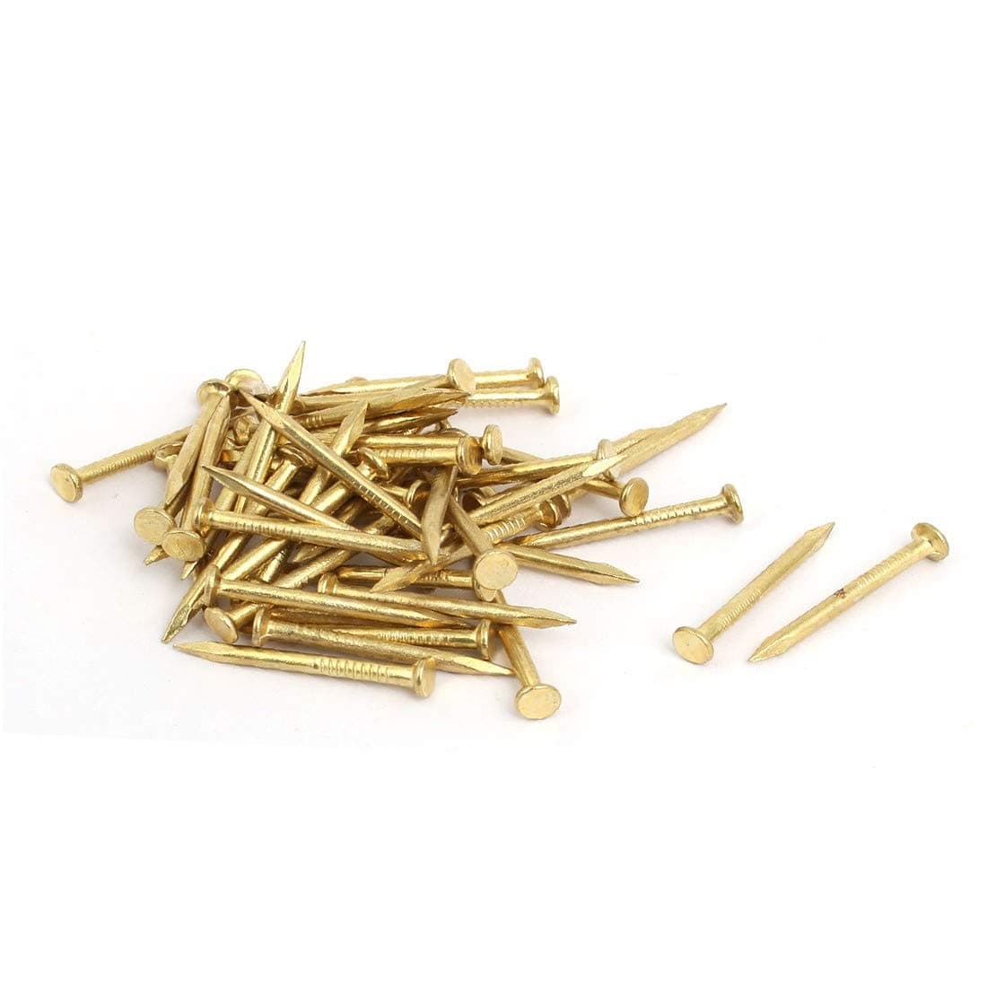 New Lon0167 2mmx25mm Carbon Featured Steel Point Tip reliable efficacy Cement Nail Brass Tone 50pcs(id:c47 6b f5 f4f)