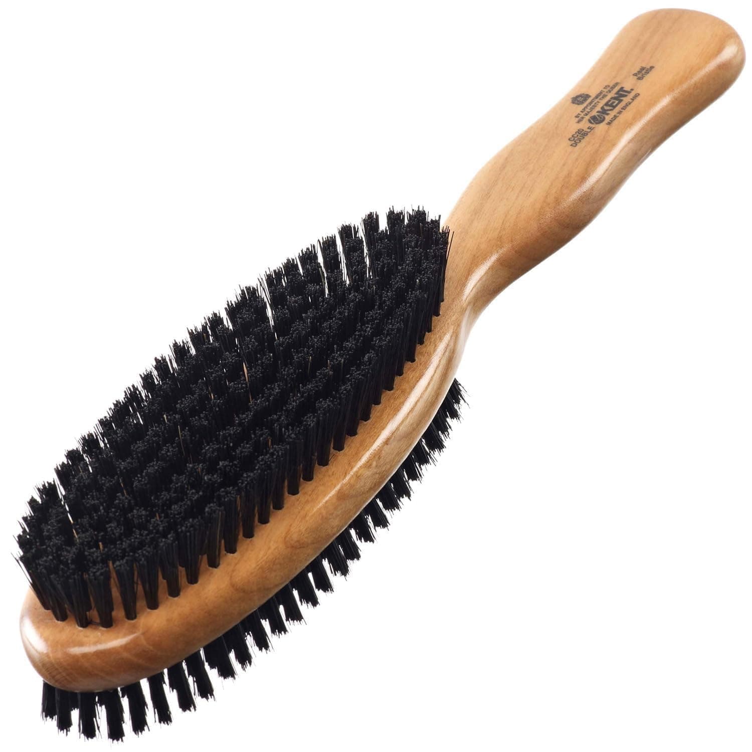 CC20 Double Sided Cherrywood Clothes Brush and Lint Remover, Firm Side for Dust and Dirt, Soft Side for Gentle Brushing for Keeping Fabrics Free from Fibres, Fluff and Pet Hair, Made in England