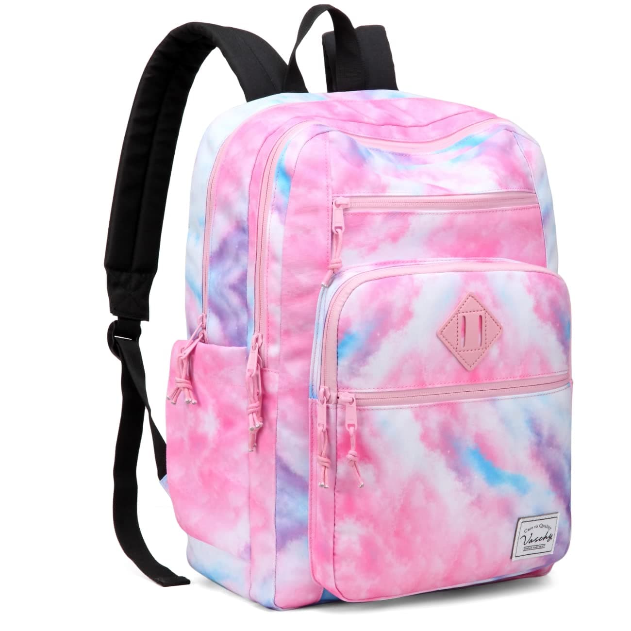 School Backpack for Teen Girls, Bookbag Schoolbag Casual Daypack for High School/College/Women/Travel/Work Pink Galaxy