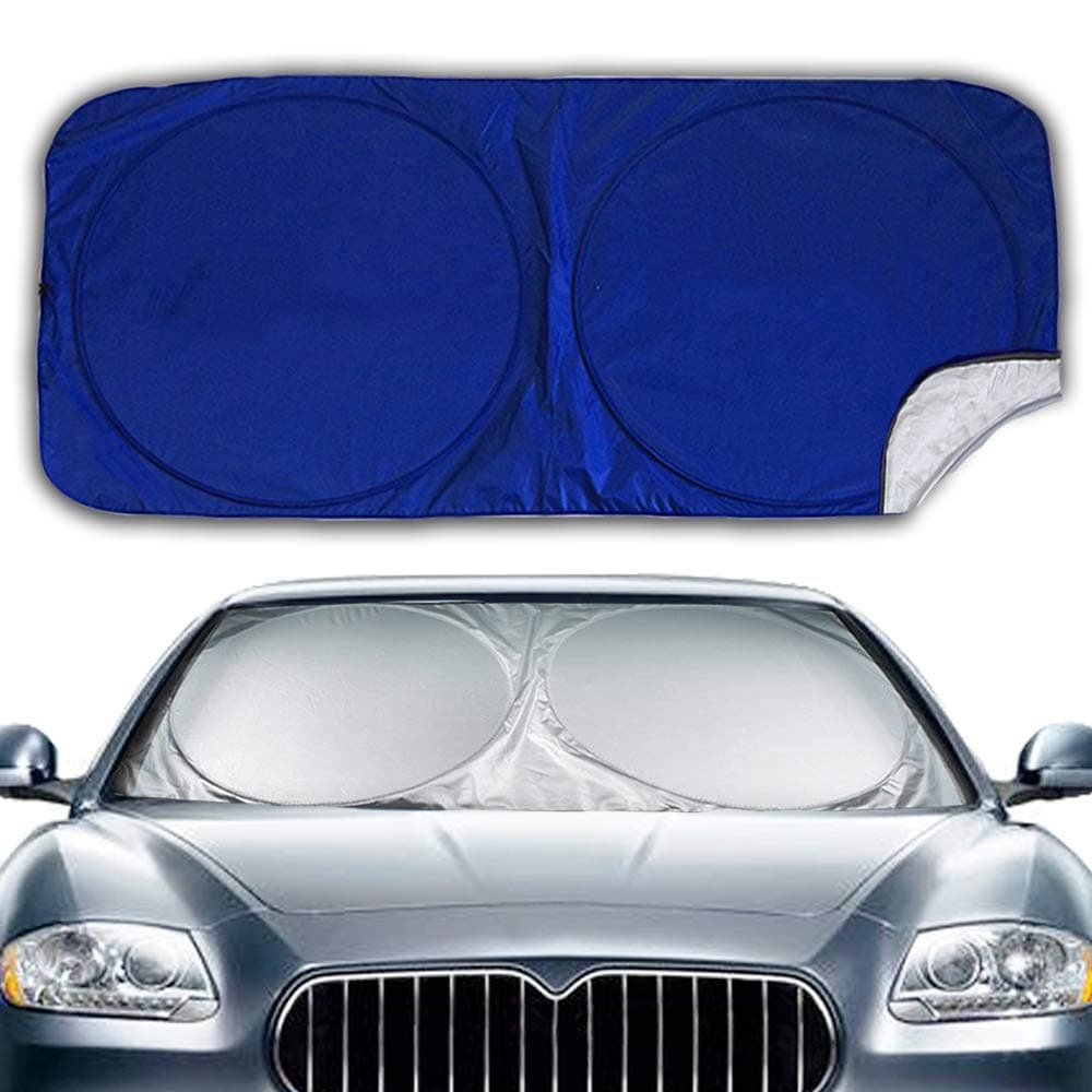 Big Hippo Windshield Sun Shade, Car Sunshades Keep Vehicle Cool Protect Your Car Front Windshield from Sun Heat & Glare Best UV Ray Visor Protector (Size:63X35inch)