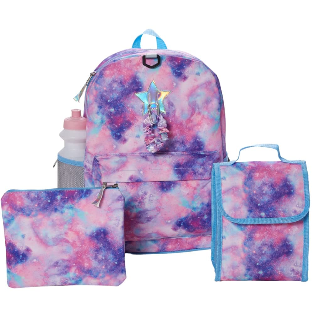CLUB LIBBY LU Backpack Set for Girls, 16 inch, 6 Pieces - Includes Foldable Lunch Bag, Water Bottle, Scrunchie, & Pencil Case