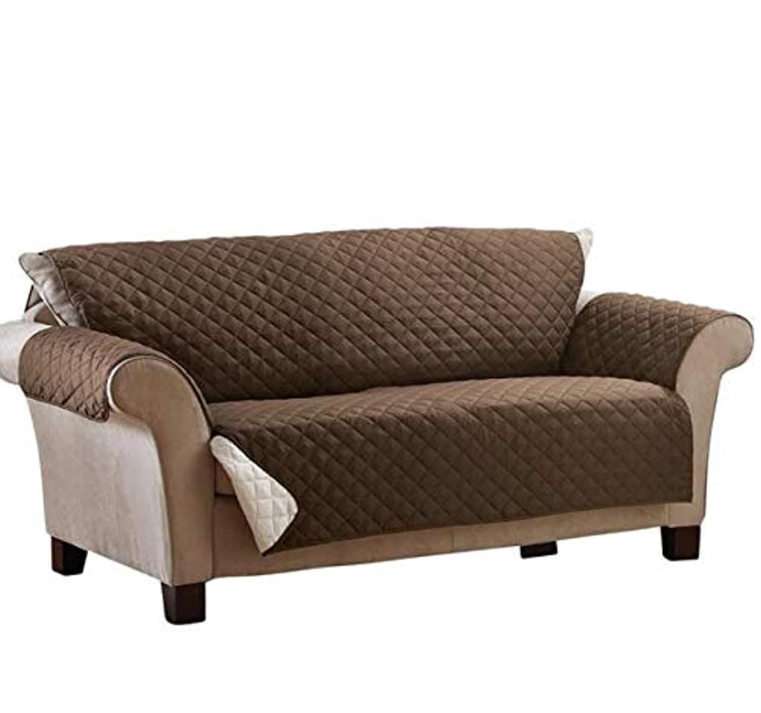 COOLBABY Seat Sofa Cover Protector For Kids Dog/Cat Pets Reversible Furniture Waterproof Couch Cushion Covers Two Seater 170*280 CM - brown