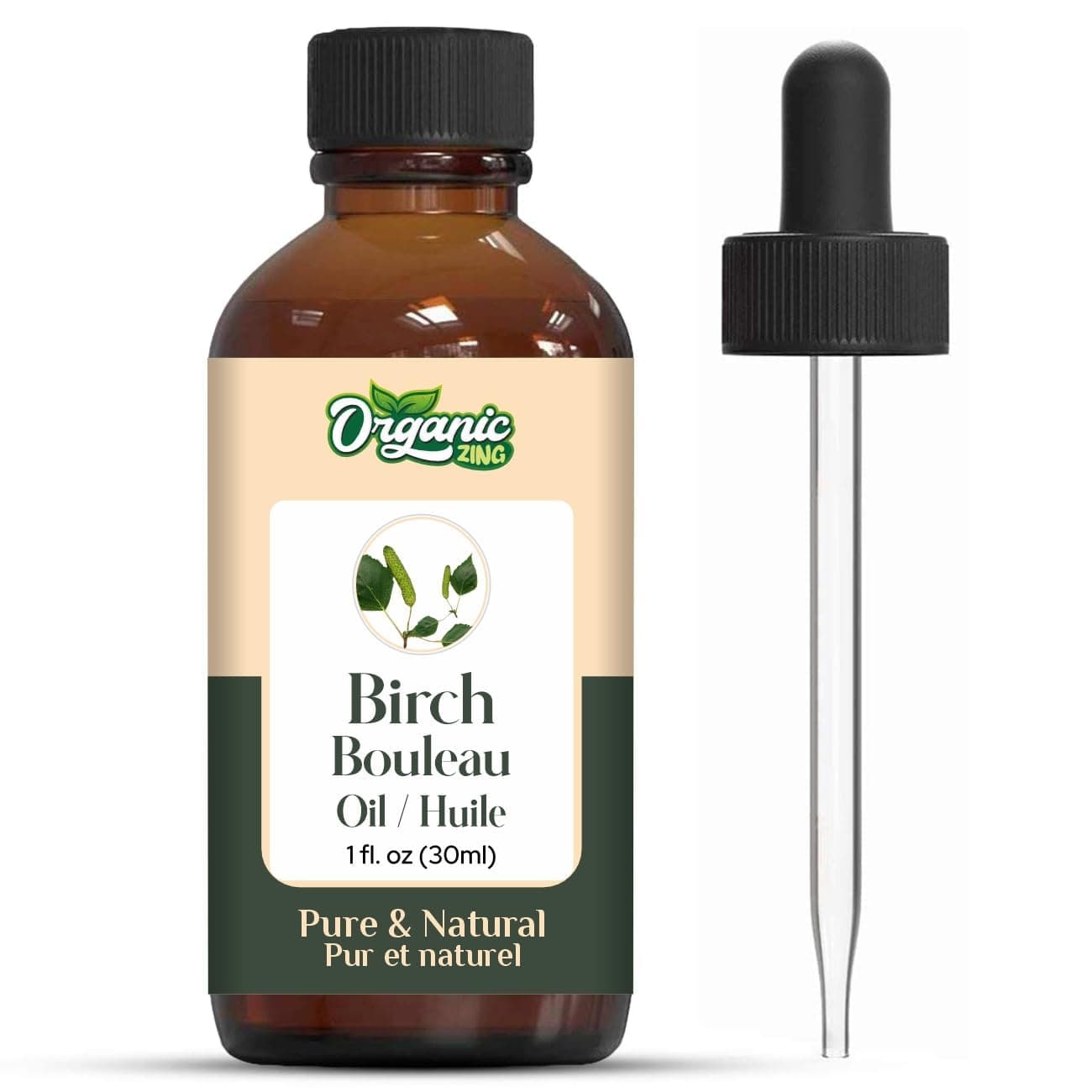 Organic Zing Birch (Betula) Oil | Pure & Natural Essential Oil for Skincare, Hair Care, Aroma & Diffusers- 30ml/1.01fl oz