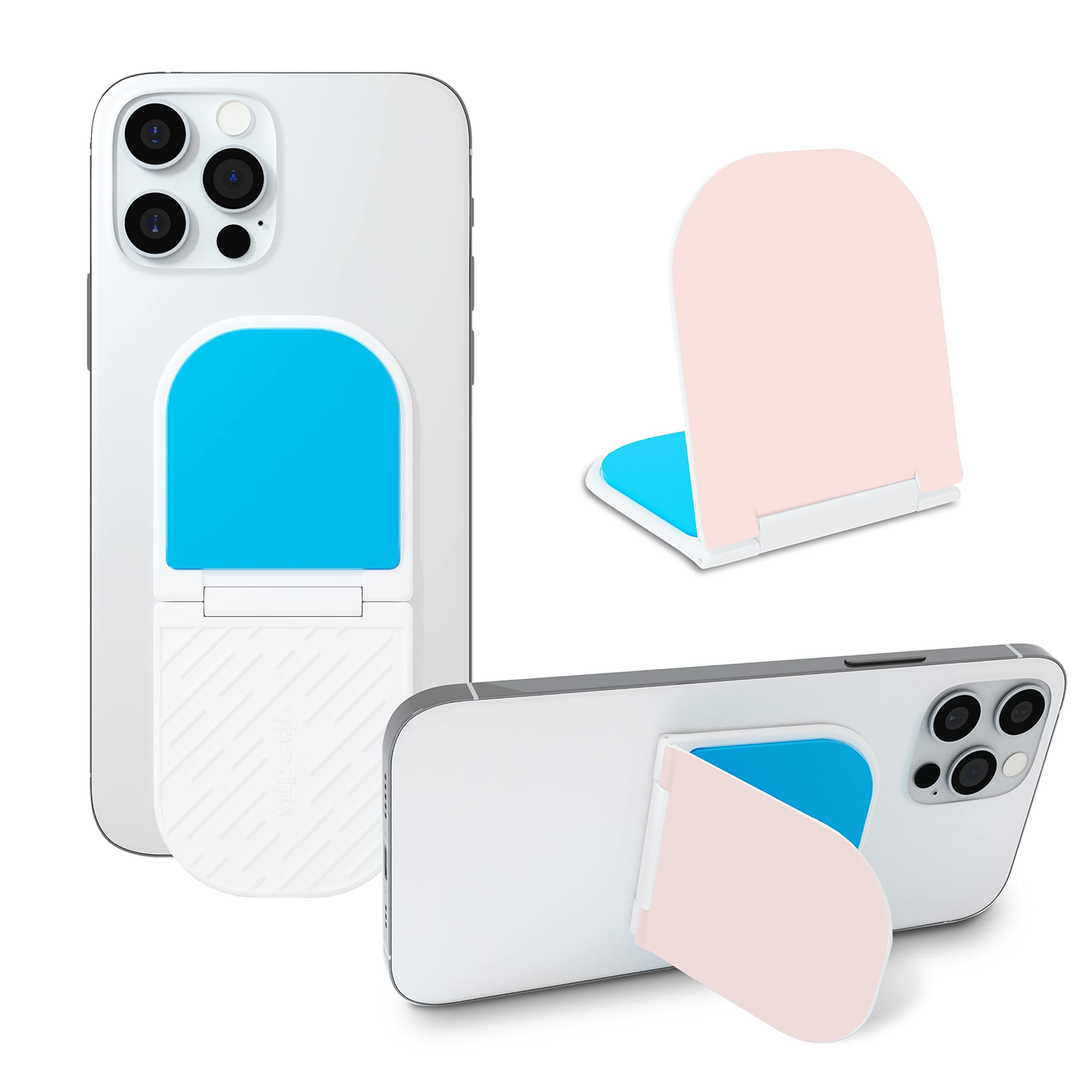 Flipstik 3.0 Foldable Adhesive Phone Mount – Sticks to Any Flat Surface – Hands Free Selfies, Videos, Car Mount, Phone Stand, Travel Accessory – Sticky Phone Mount (Rose Gold [Pink])