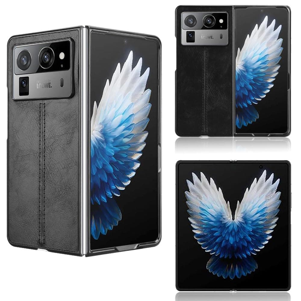 Phone Cases Compatible with Tecno Phantom V Fold2,Retro PU Leather Ultra Slim Shockproof Compatible with Tecno Phantom V Fold 2 AE10-OP Case Cover Black