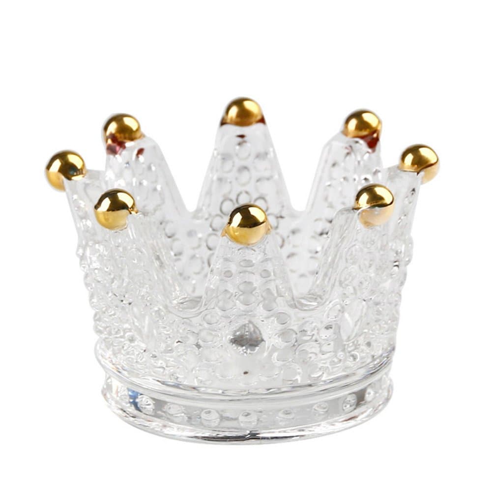 Glass Crown Ashtray Creative Desktop Smoking Ash Tray Home Office Decoration,Golden