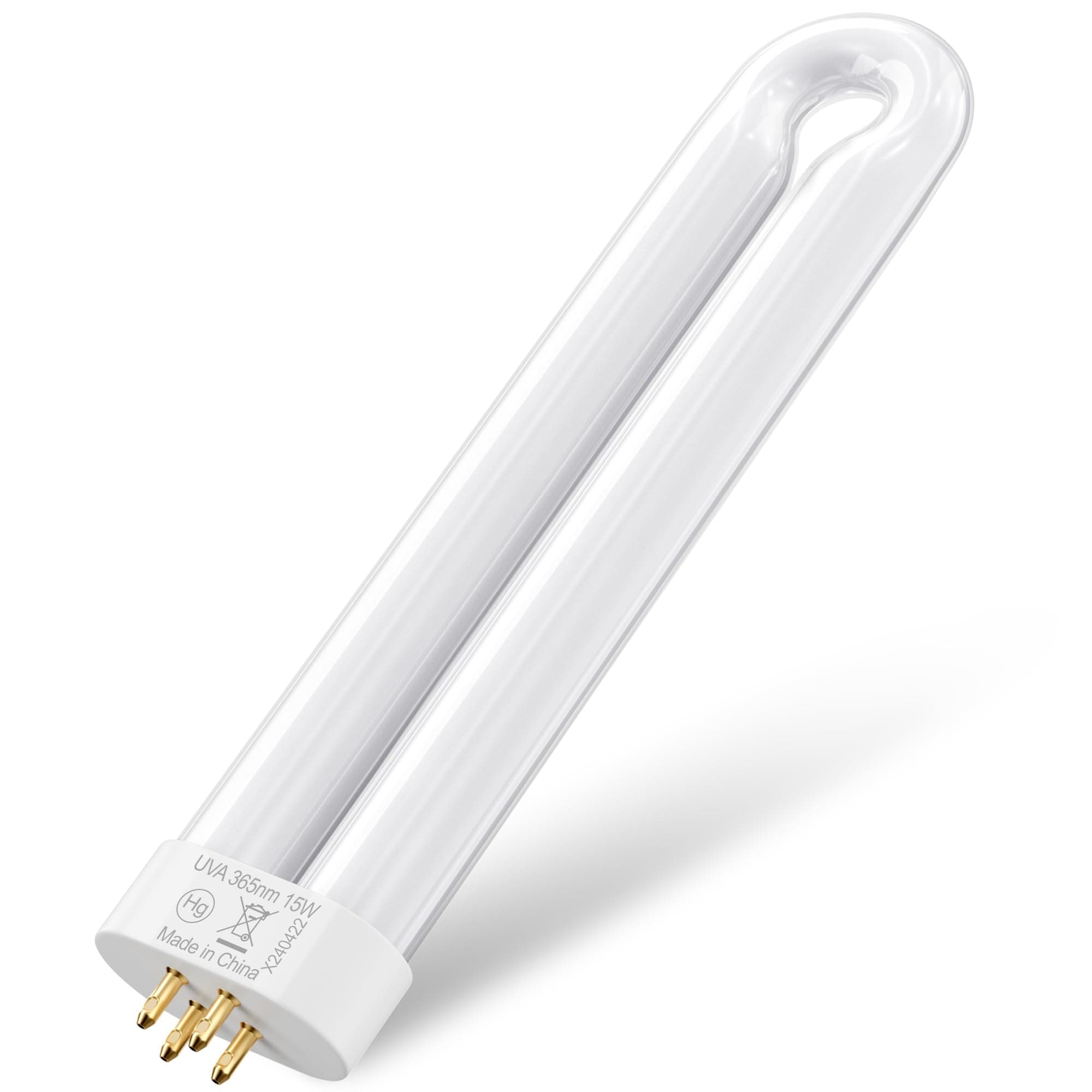 Klahaite Replacement Light Bulb Bug Zapper 15W Bug Light Bulbs for K15, X3,T6, T8, T9 Bug Zapper Outdoor 4-Pin Base U Shaped Twin Tube Bulb for Outdoor Mosquito Zapper