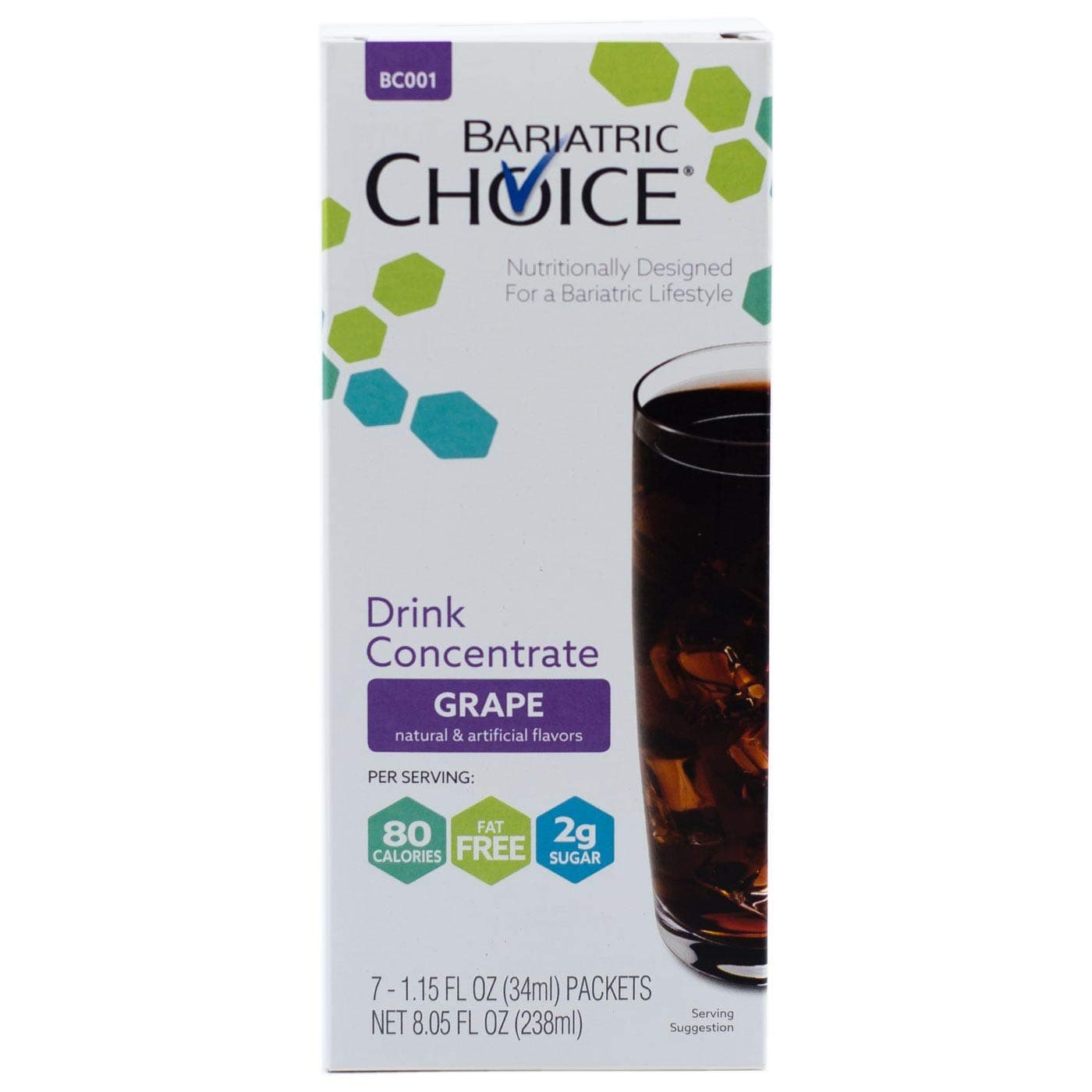 Bariatric Choice Low-Carb Liquid Protein Fruit Drink Concentrate - Grape Flavored Drink Mix To Enhance Water (7 Count)