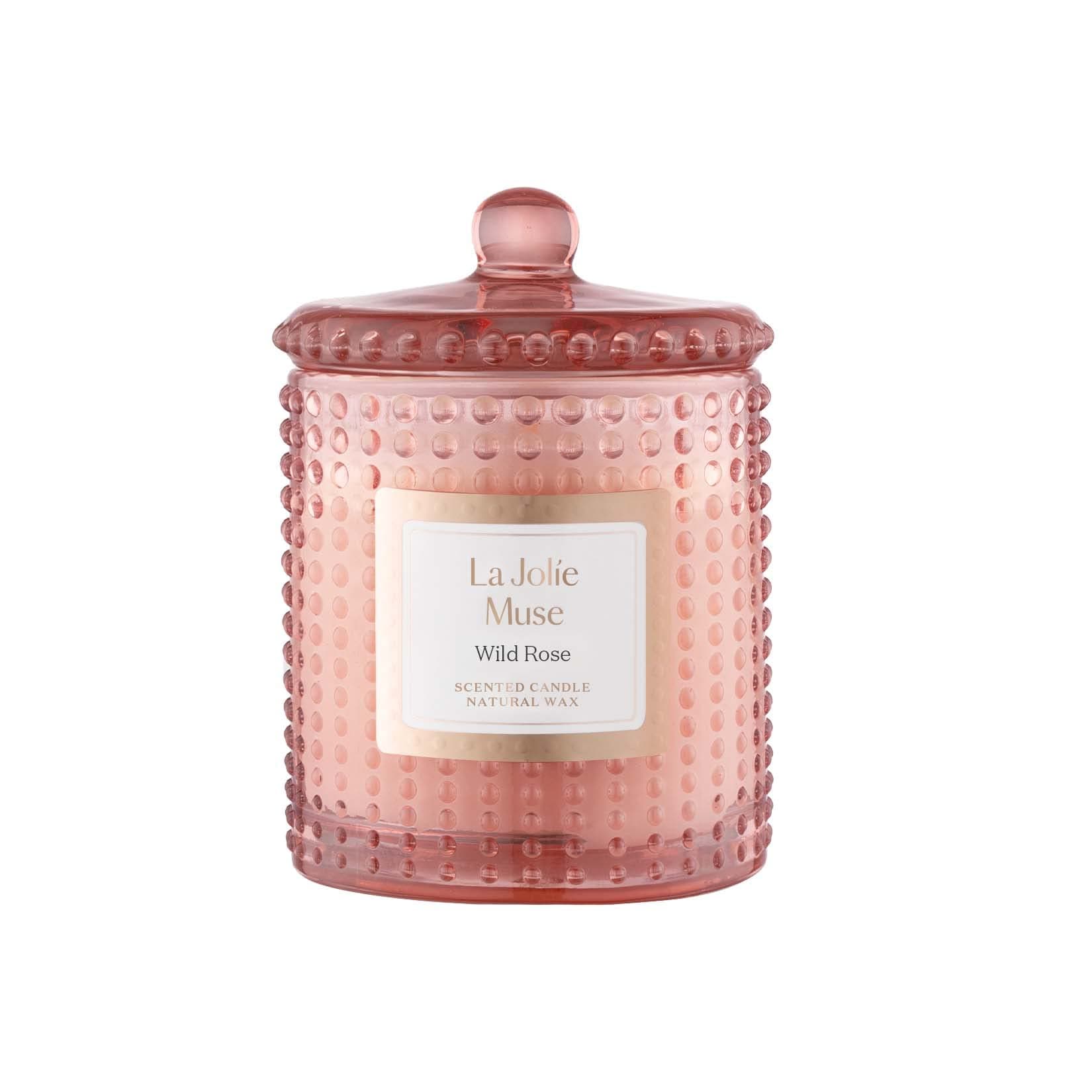 La Jolíe Muse Rose Scented Candle, Rose Noir & Oud Candles for Home Scented, Candle for Valentine's Day, Natural Soy Candles, 75 Hours Long Burning, 285g