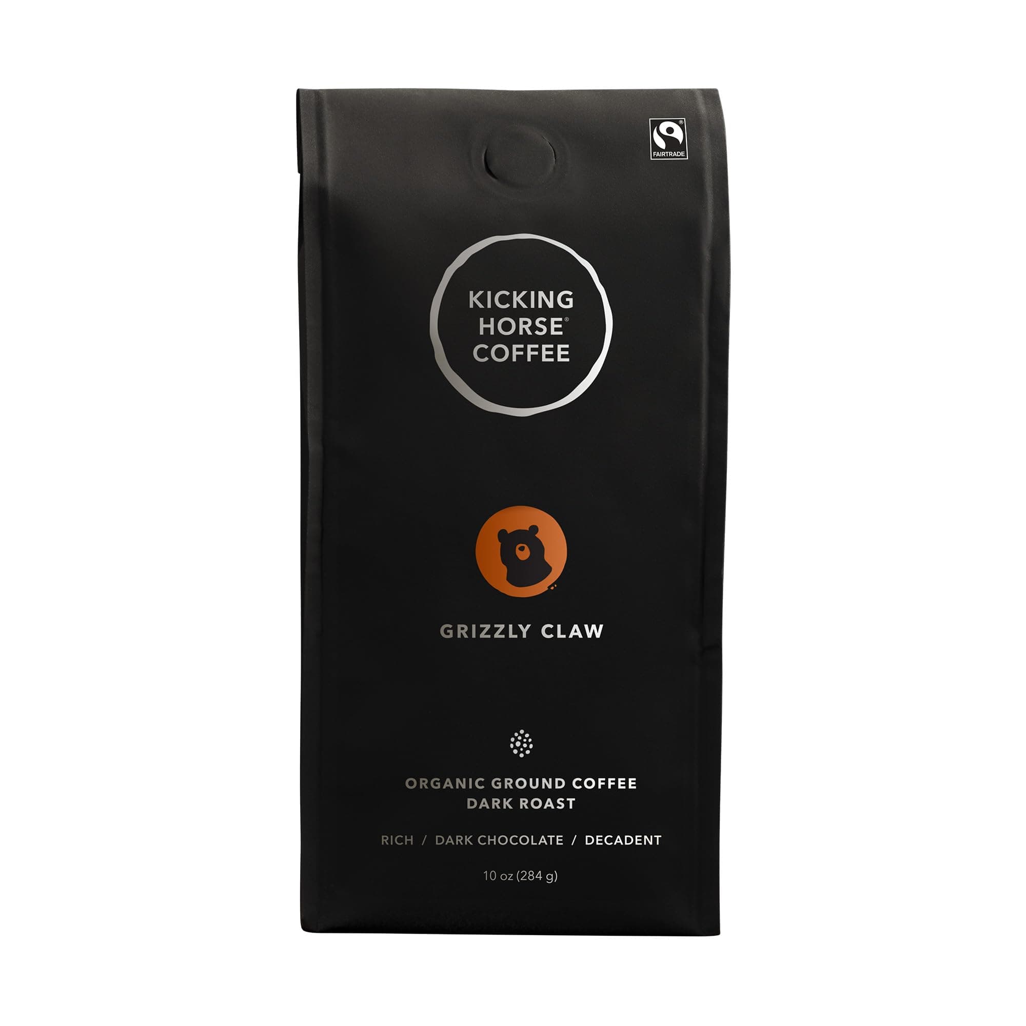 Kicking Horse Coffee - Organic - Ground - Grizzly Claw - Dark Roast - 10 oz - Case of 6