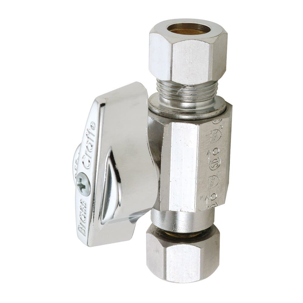 Brasscraft KTCR11FX C Straight Stop Lead Free Compliant 3/8-Inch O.D. Female Comp by 3/8-Inch O.D. Comp, Chrome