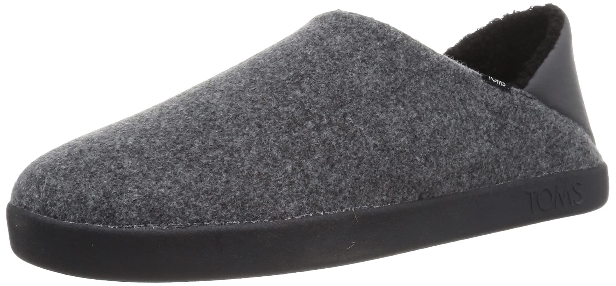 TOMS Mens Ezra Faux Fur Scuff Casual Slippers Casual - Grey