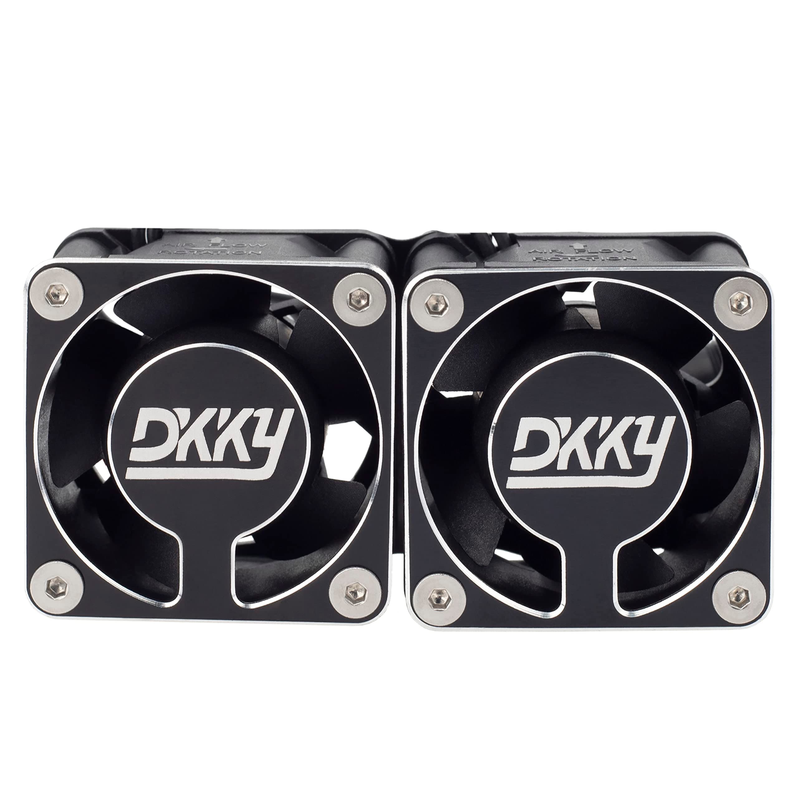 DKKY RC Motor Cooling Fan Heatsink 2Pcs DIY Kit for TRX4 ARRMA Axial 1/10 1/8 1/5 RC Model Car Upgrade Parts (Black)