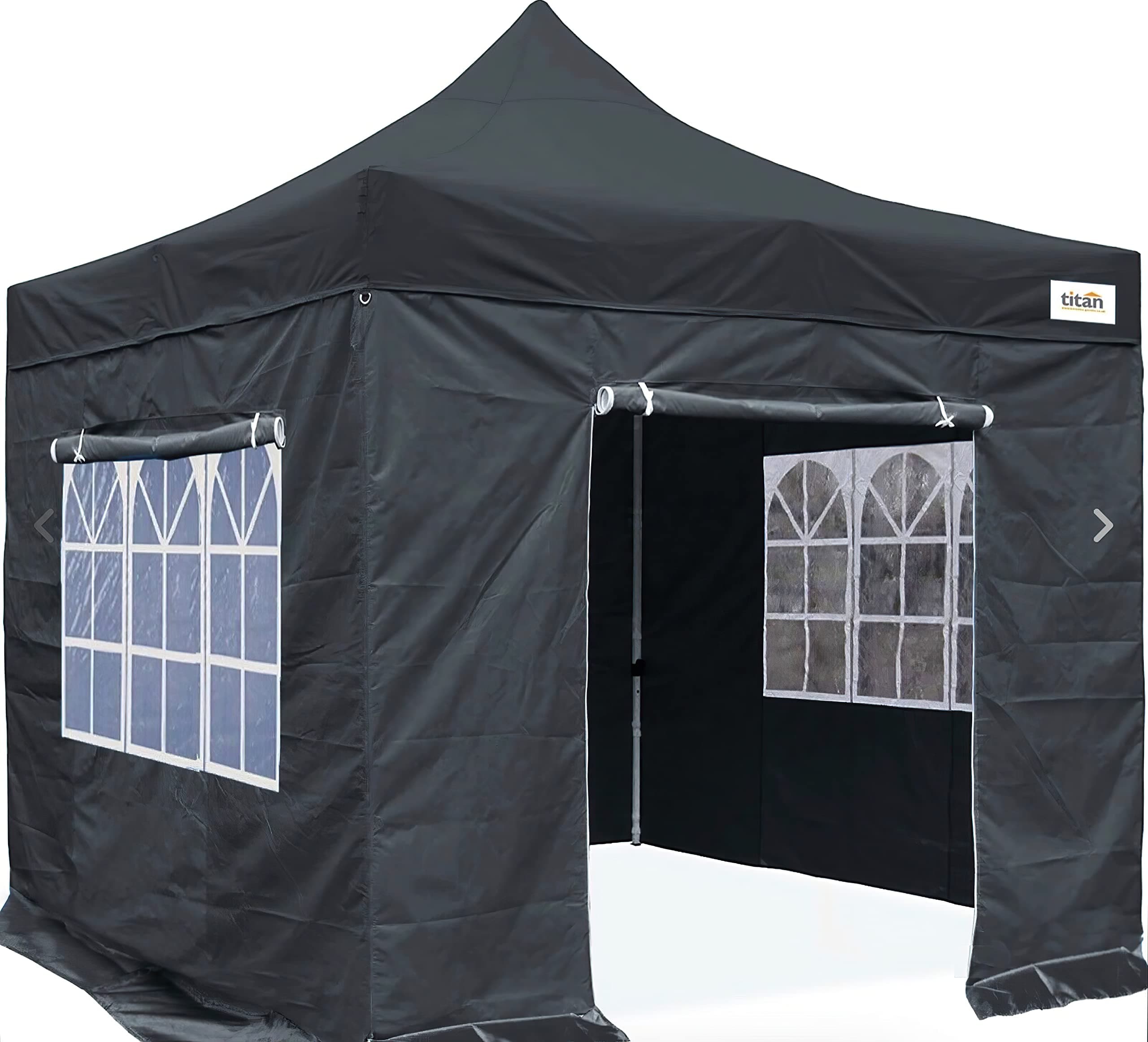 Hercules Gazebo BLACK 3m x 3m heavy duty commercial grade pop up gazebo, window blinds, waterproof, zipper side connections