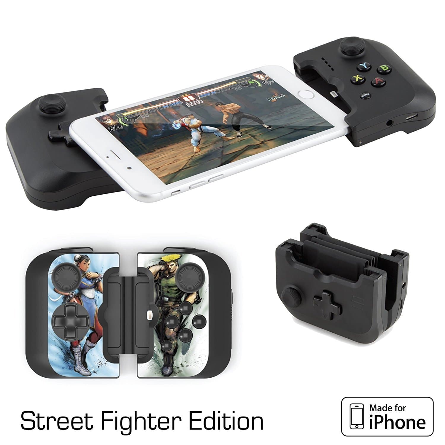 Gamevice Controller Gamepad - iPhone Game Controller [Street Fighter Bundle] (Apple MFi Certified) iPhone X Gaming, iPhone X, 8 Plus, iPhone 7 Plus, 8, 7, 6, 6s [DJI Spark Drone Flight Control] New