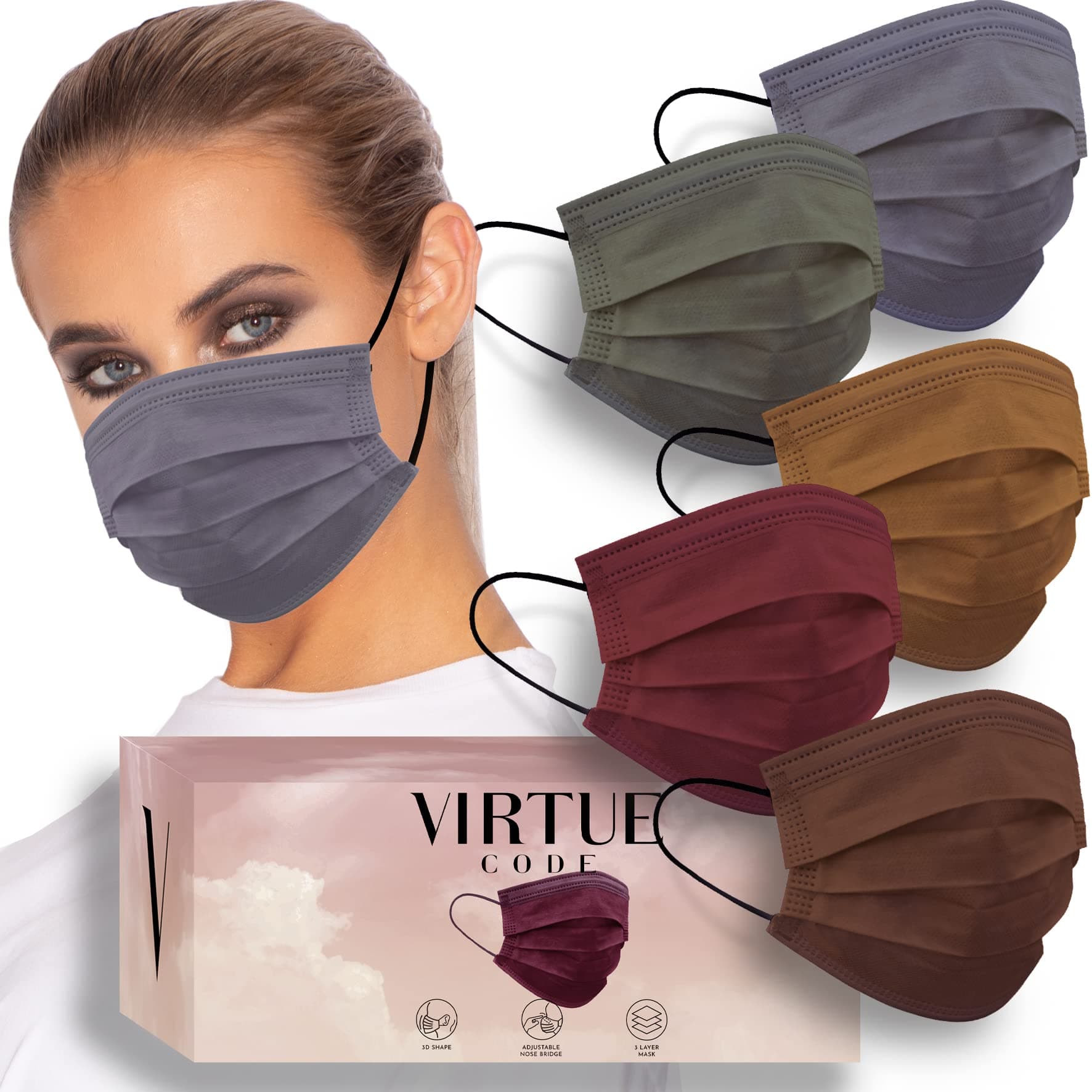 Balance Face Masks - Soft 3 Ply Comfort Disposable Face Masks