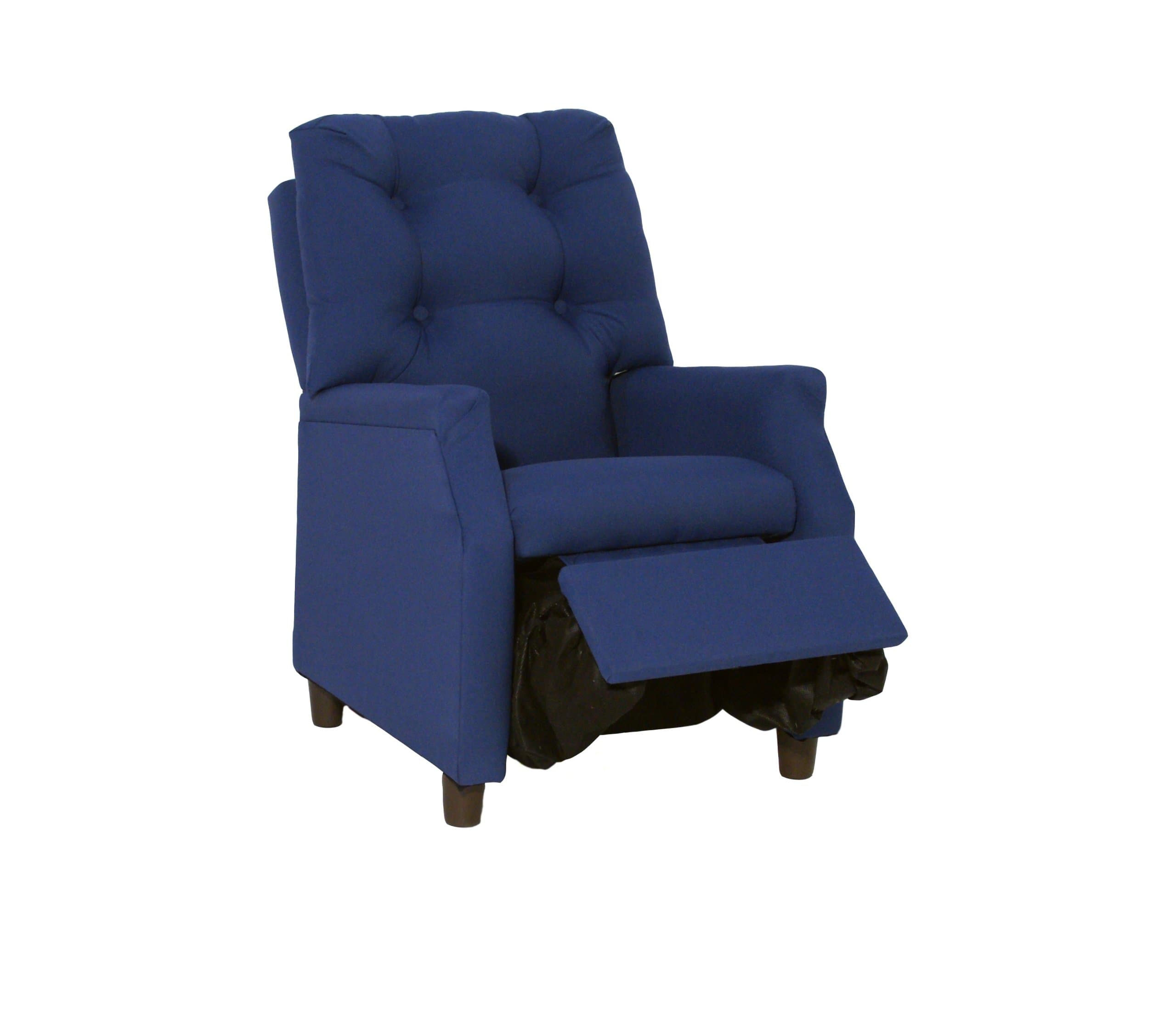 Harmony Kids Deluxe Recliner, Dark Blue Cotton