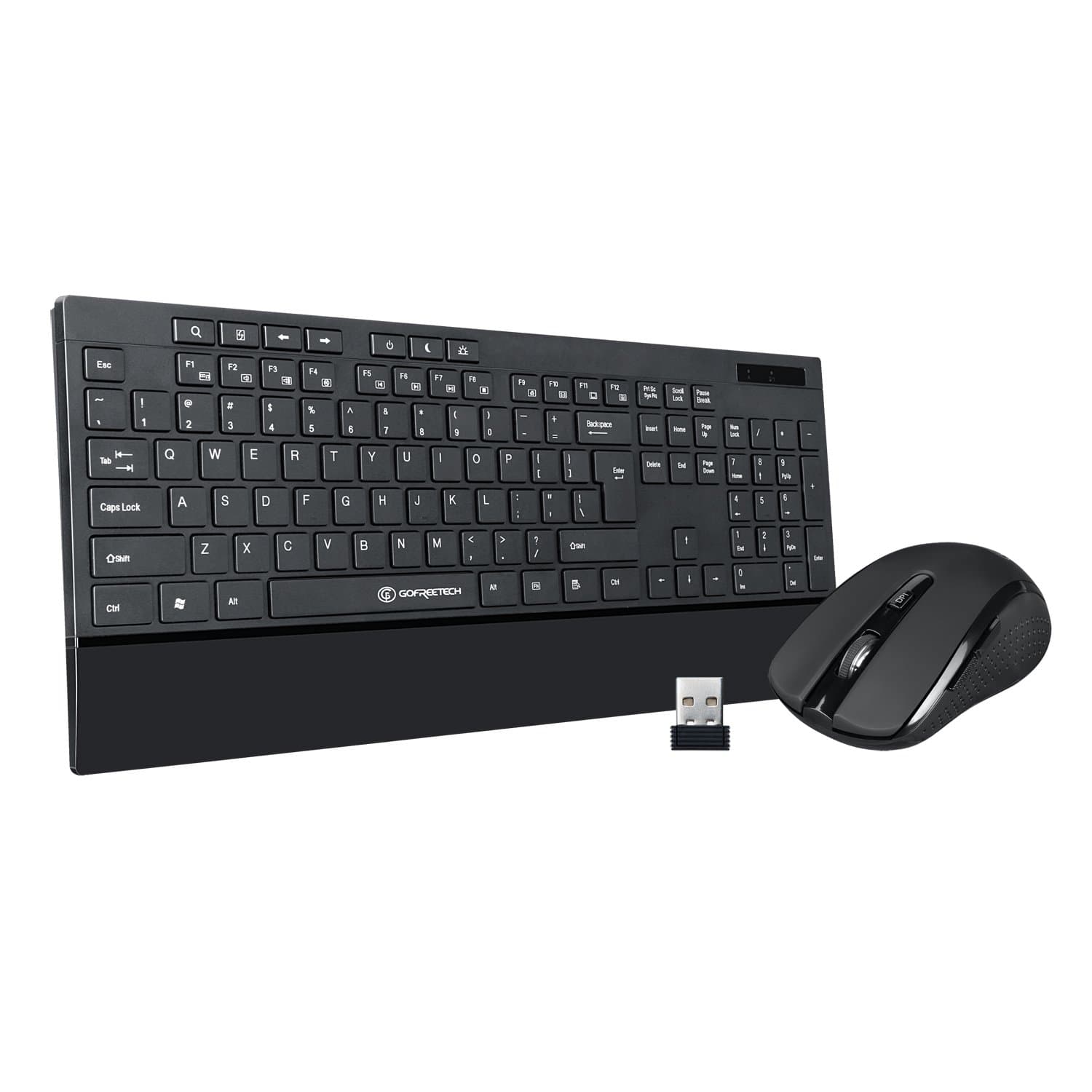 2.4G Wireless Keyboard and Mouse Combo Full-Size Keyboard and Portable Mobile Optical Mice,Long Battery Life,Black