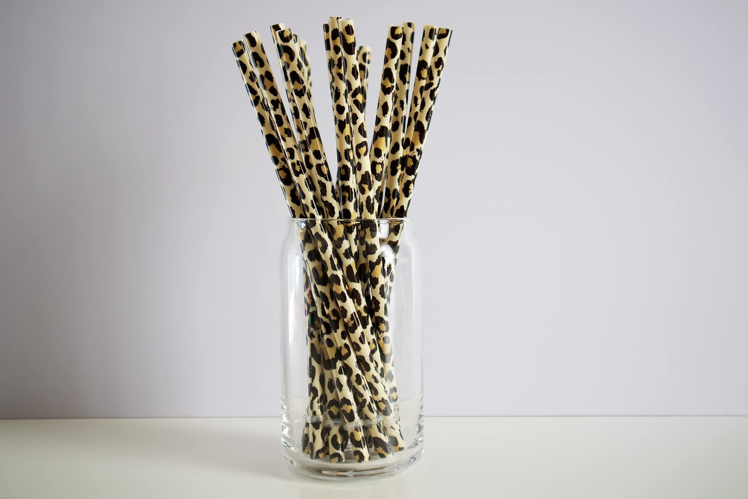 Leopard Print BPA Free Reusable Straws 20 Pack | 9 Inch Animal Print Straw For Tumblers | Straw For Starbucks Cup | Water Bottle Straws