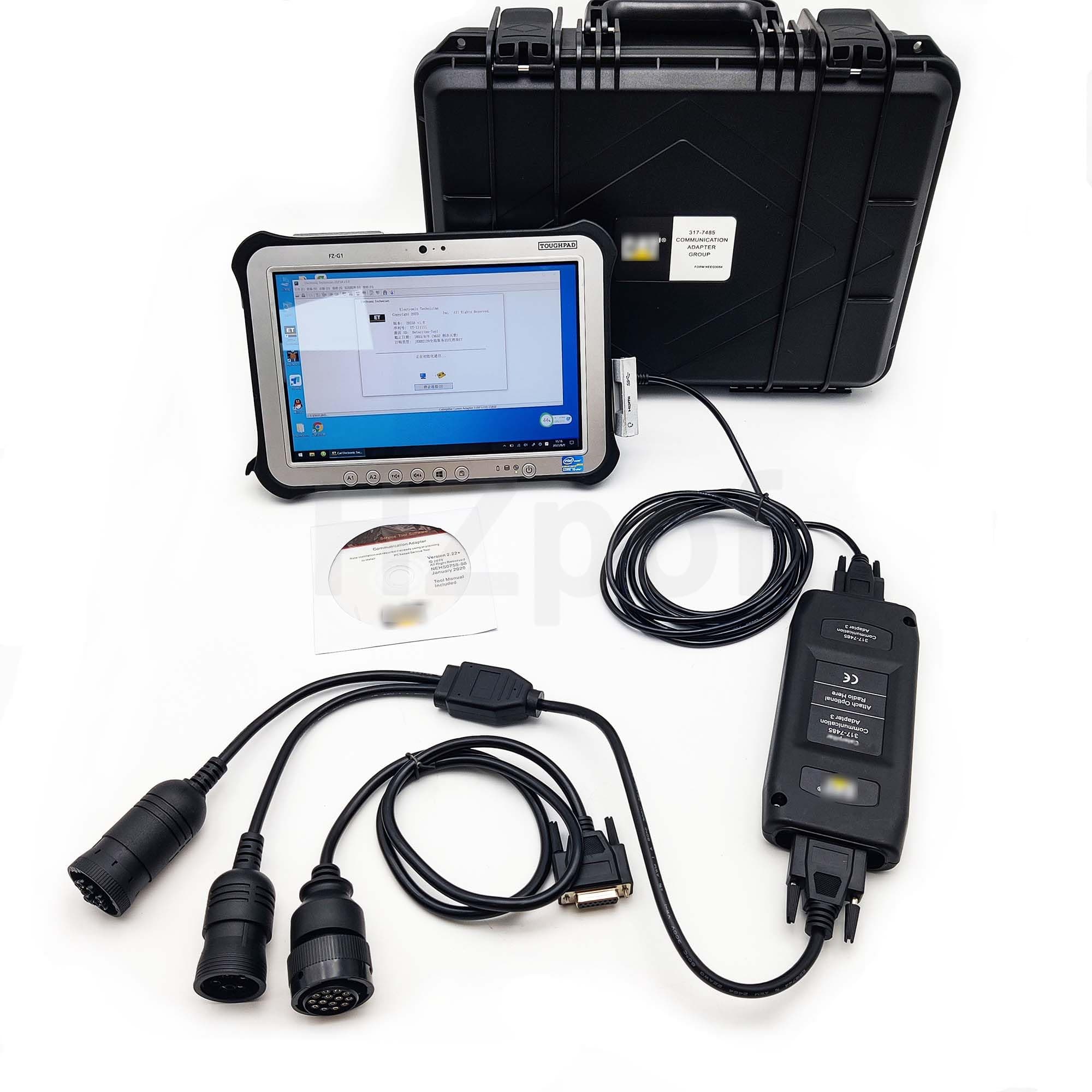 ET3 317-7485 for Caterpillar Communication Adapter Diagnostic Tool Truck Excavator Engine with 2019C 6+9+14pin Cable (with Tablet)