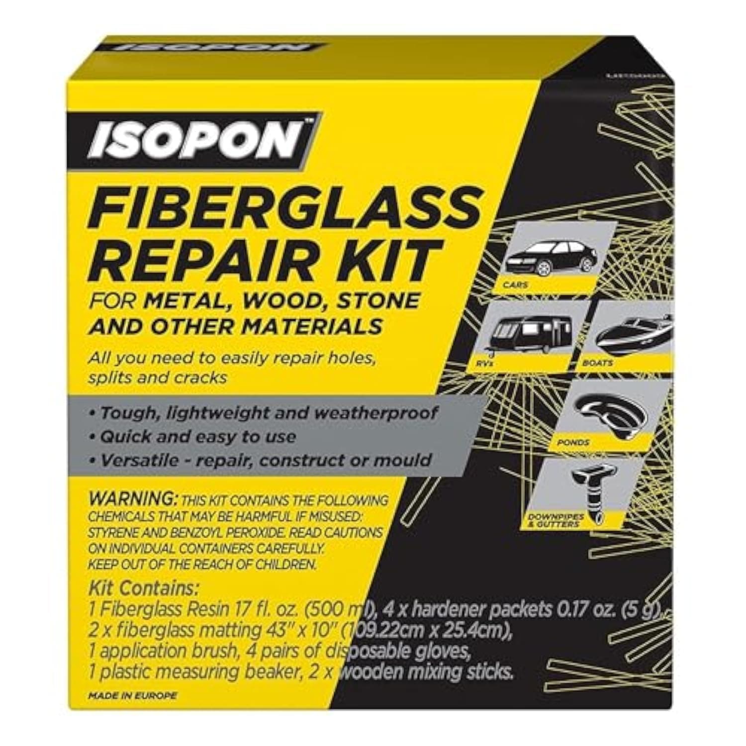 Fiberglass Repair Kit, Up5009