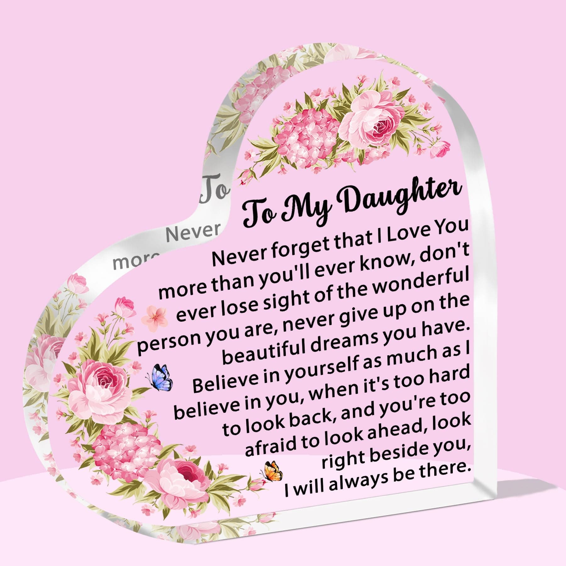 SDOFYDaughter Gifts Daughter Birthday Gifts Inspirational Gifts for Daughter Acrylic Plaque Birthday Gifts for Daughter from Mum Dad Daughter Christmas Graduation Gifts