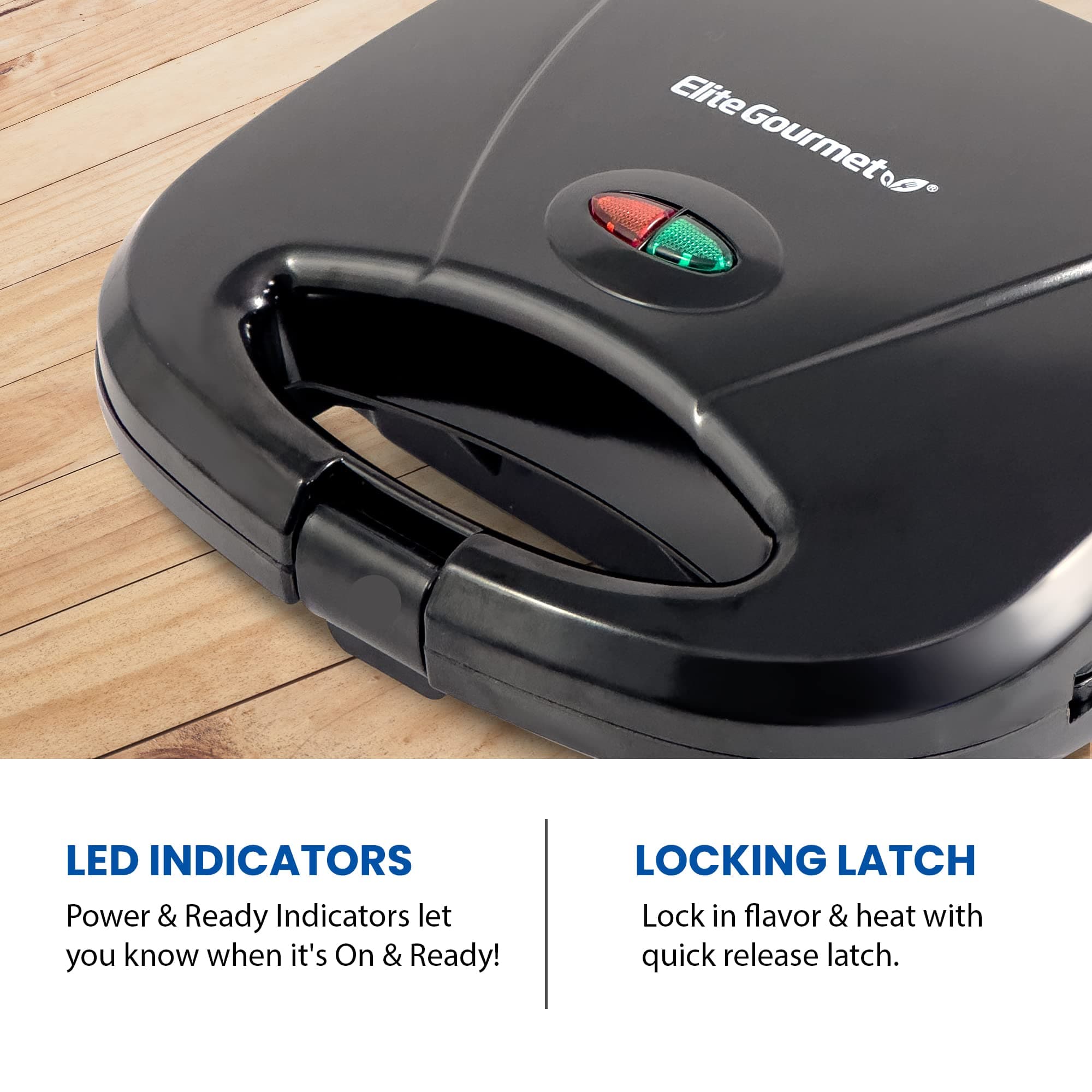 ESM2207 Sandwich Panini Maker Grilled Cheese Machine Tuna Melt Omelets Non-Stick Surface, 2 Slice, Black