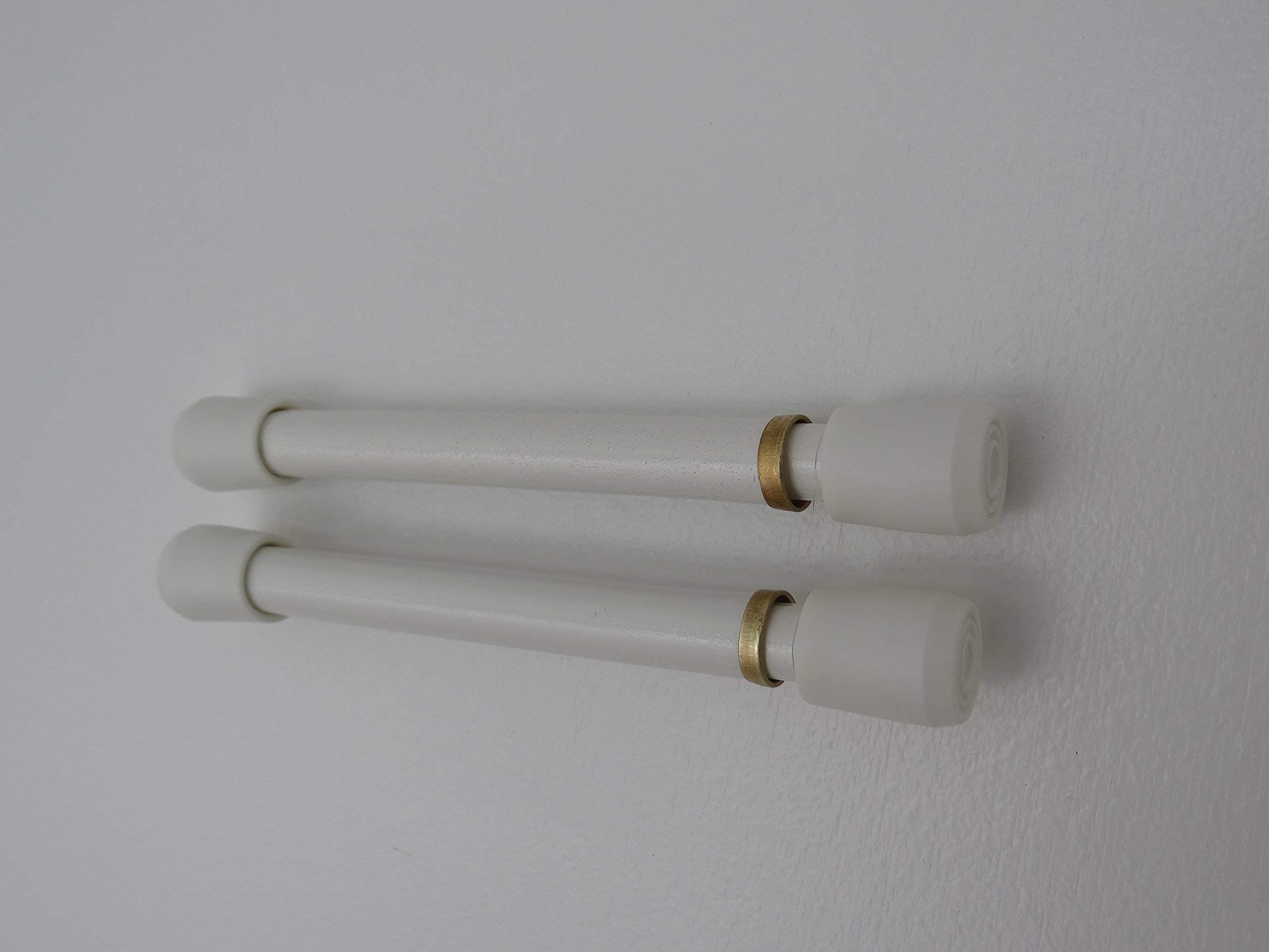 7/16-INCH ROUND SIDELIGHT SPRING TENSION CURTAIN RODS 6.5 TO 10 INCHES ADJUSTABLE WIDTH-WHITE 2 PER PACK