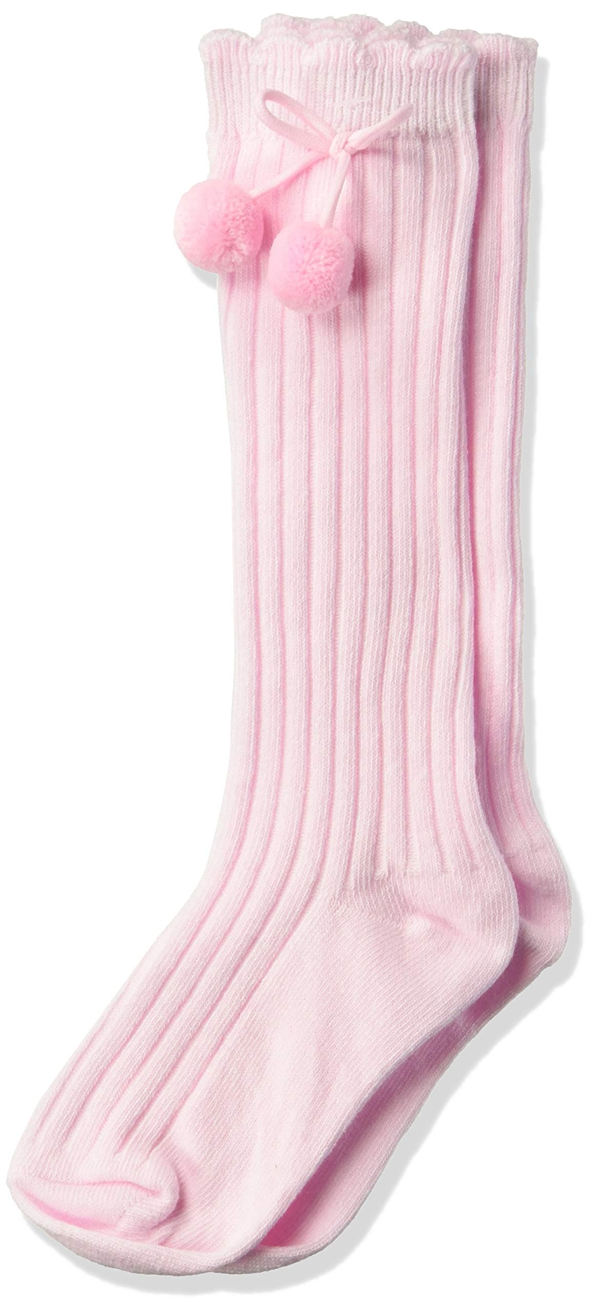 Jefferies Socks Girls' Little Rib Pom Knee High Socks 1 Pair Pack