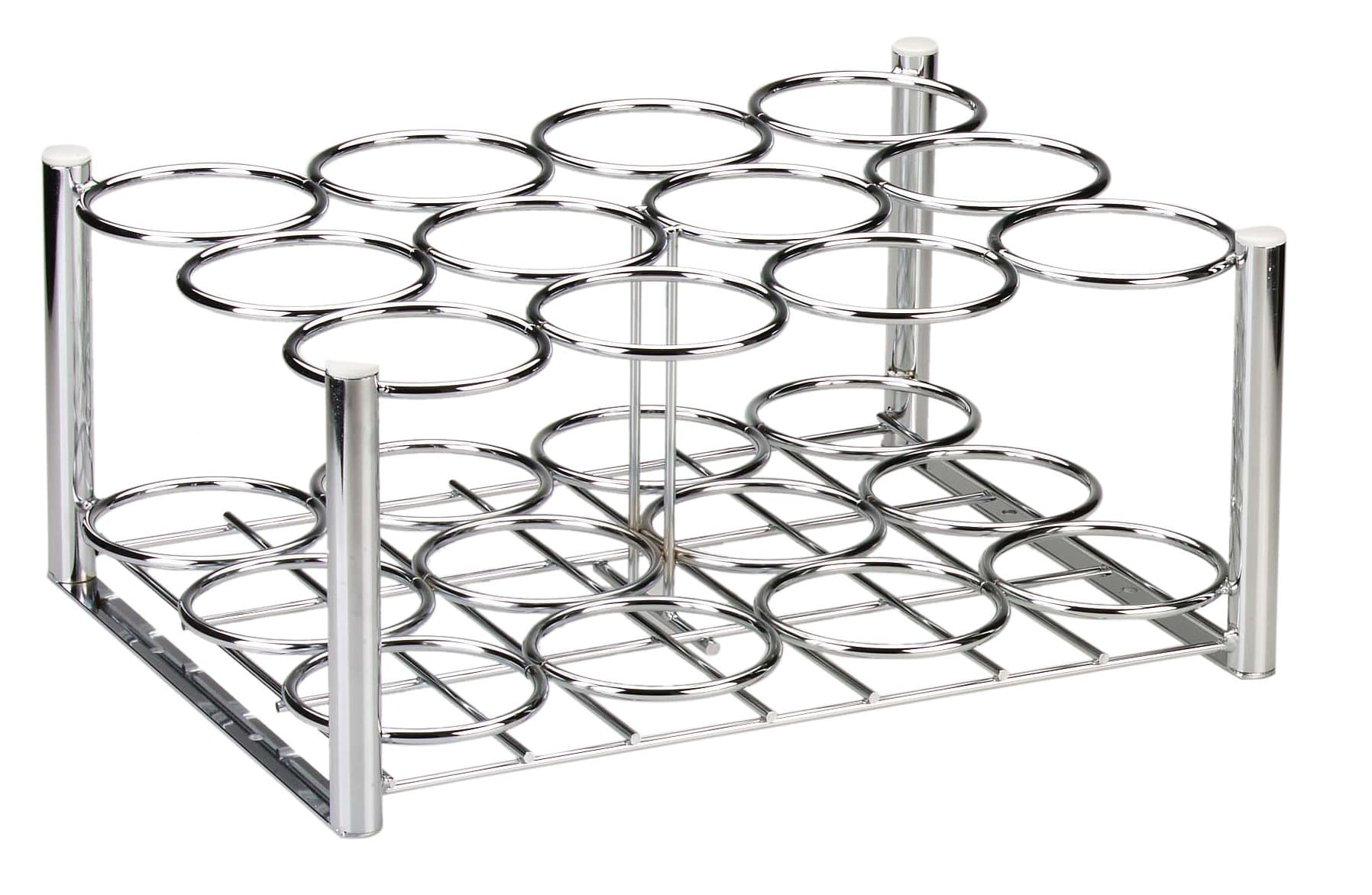 Deluxe Oxygen Cylinder Rack, Chrome, 12 M6, Holds 12 M6 Cylinders