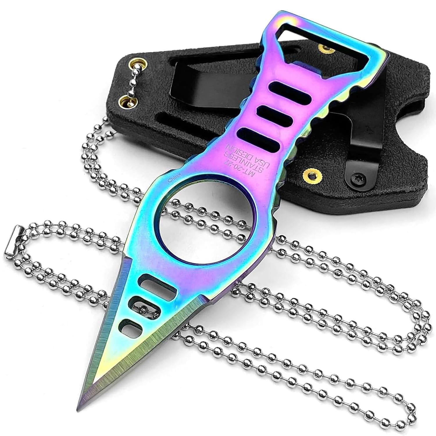 Neck Knife with Sheath and Necklace, Mini Fixed Blade Knife Necklace for Men, Ultra Small Pocket Knife EDC Tools Cool Gadgets for Camping, Backpacking, Hiking, Survival