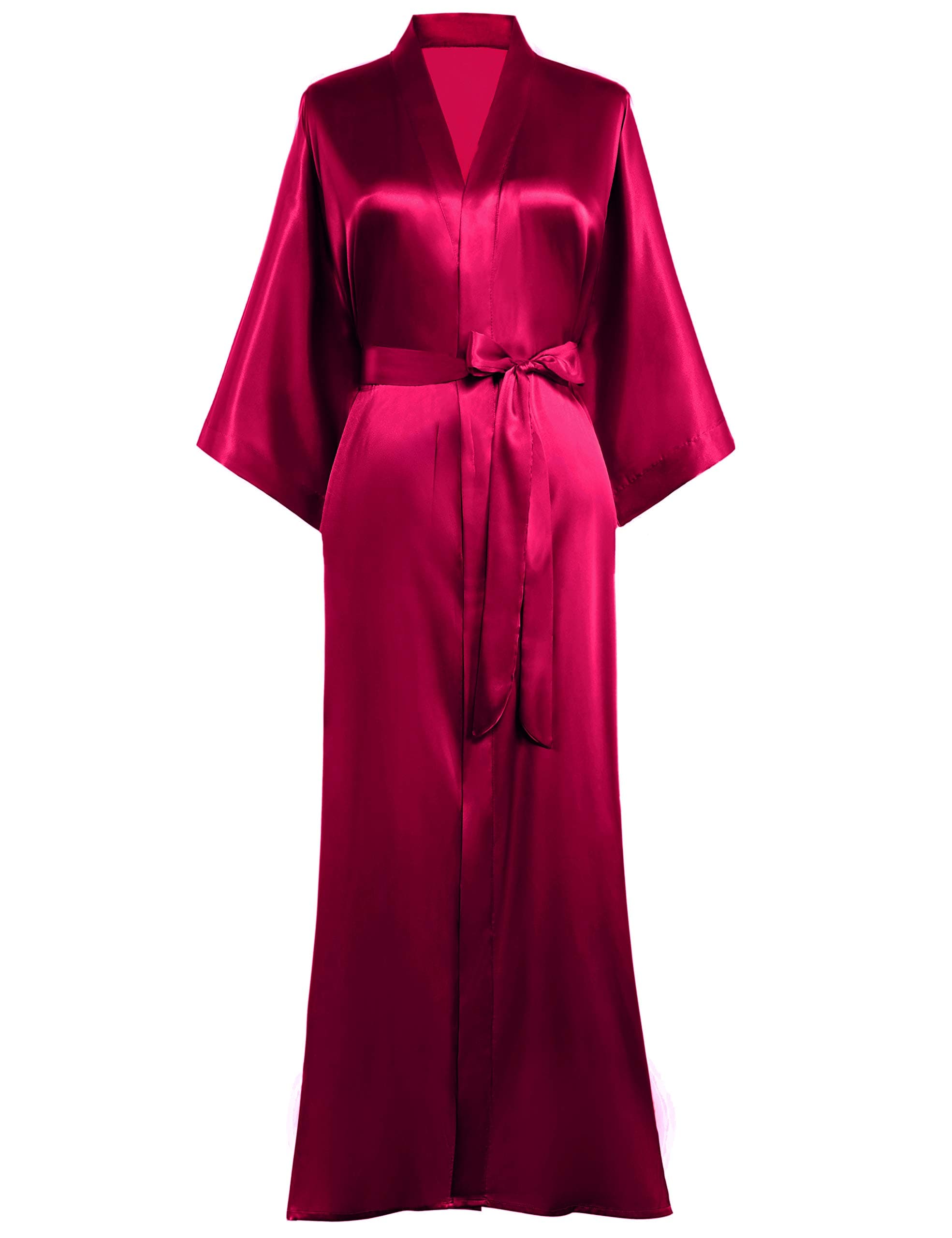 Satin Kimono Robe Women Long Silky Kimono Bathrobe Sleepwear Wedding Bridesmaid Robe