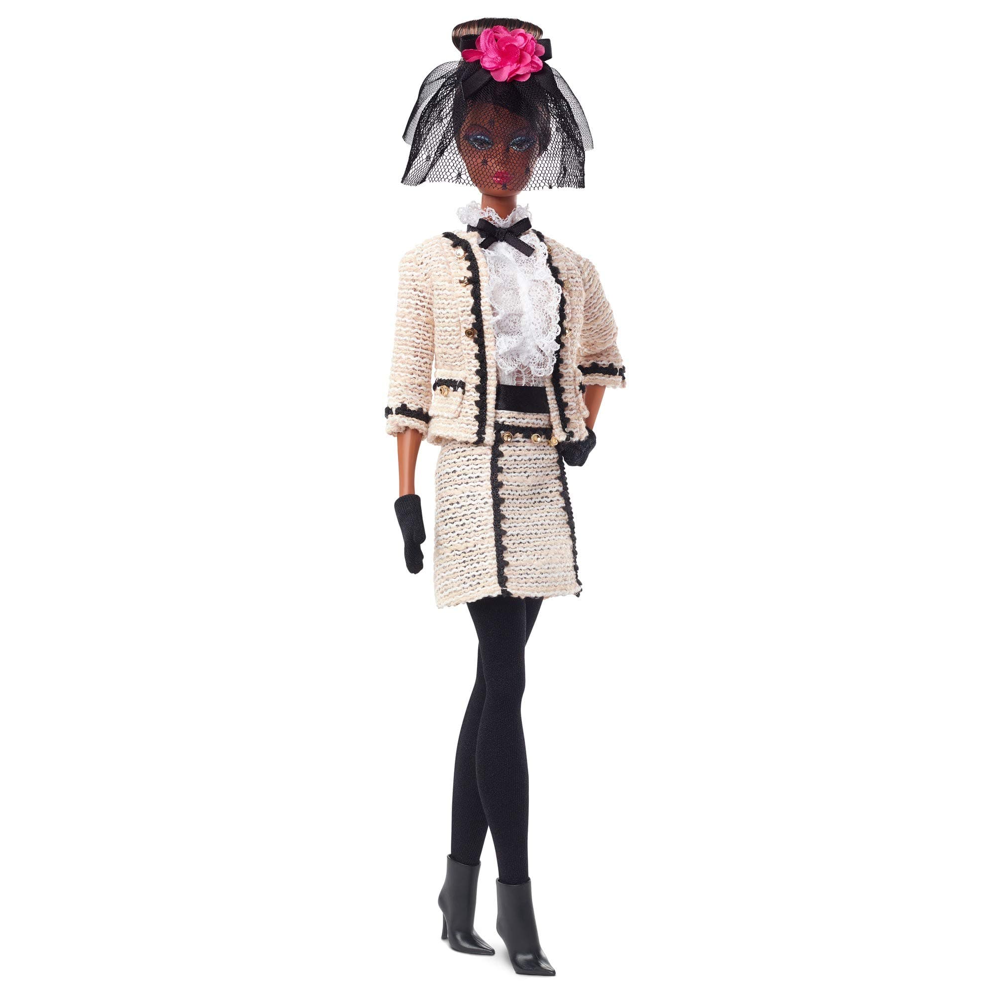 Barbie Fashion Model Collection Best to A Tea Doll, 12.5-in Signature Doll with Silkstone Body Wearing Cream-Colored Boucle Suit, with Certificate of Authenticity