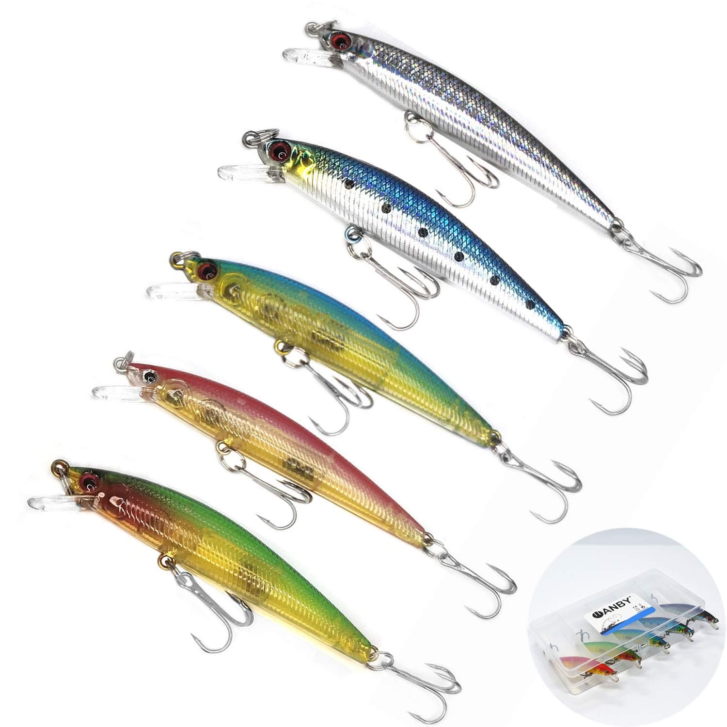 Fishing Lures Proven Explosive Color Special Minnow Swimbait Vibrating Jigging Freshwater Saltwater Lures with Hook Fishing Tackle for Trout Bass Salmon (Minnow)
